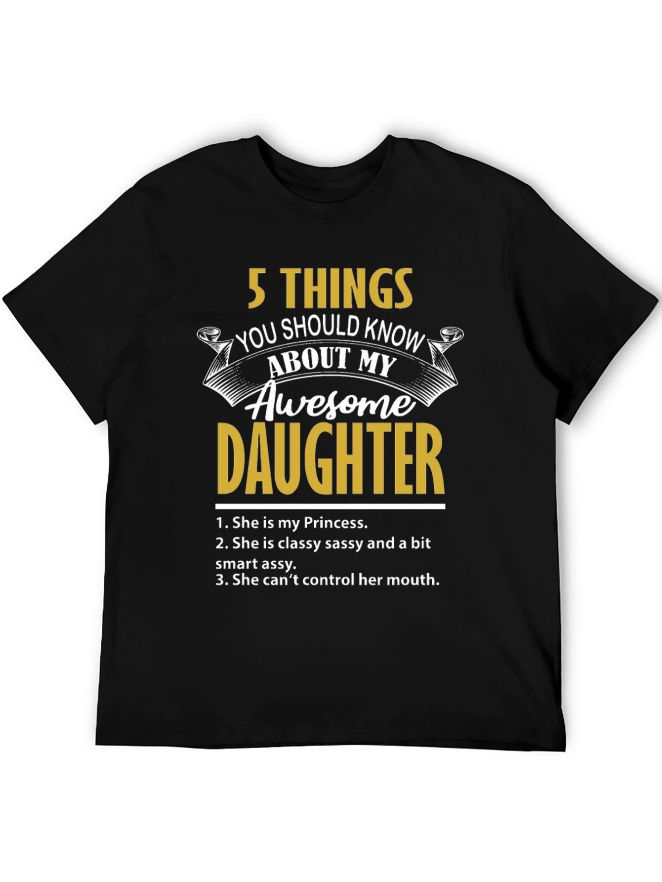 Black Awesome Daughter Graphic T-Shirt view 5