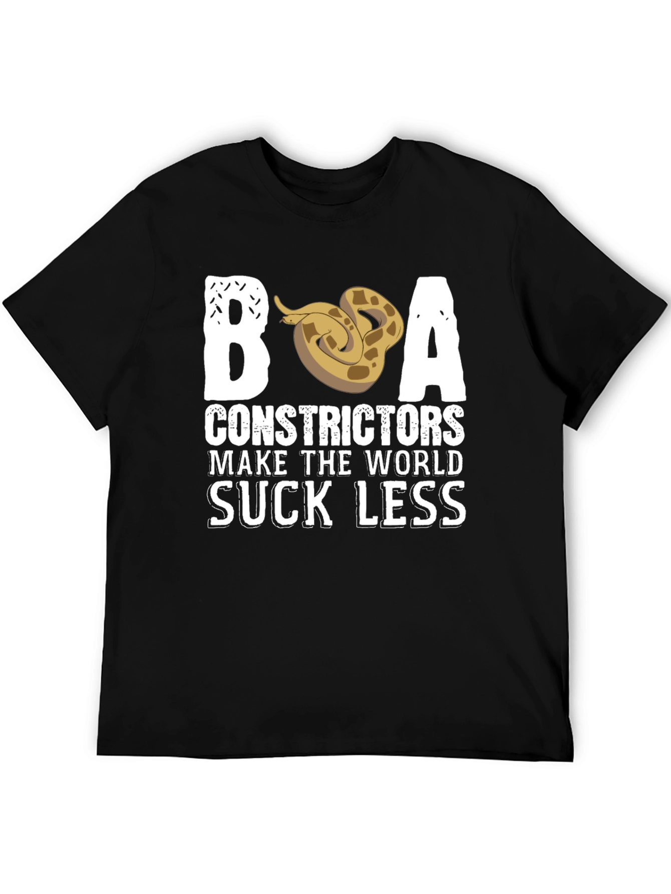 Black Boa Constrictors Make the World Suck Less T-Shirt view 5