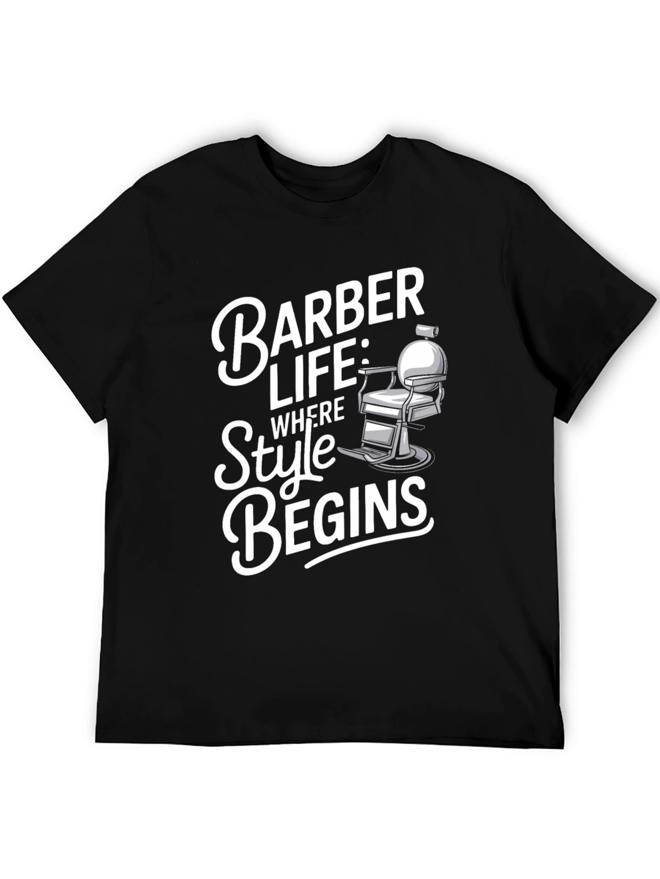 Black Barber Life T-Shirt - Style Begins view 5