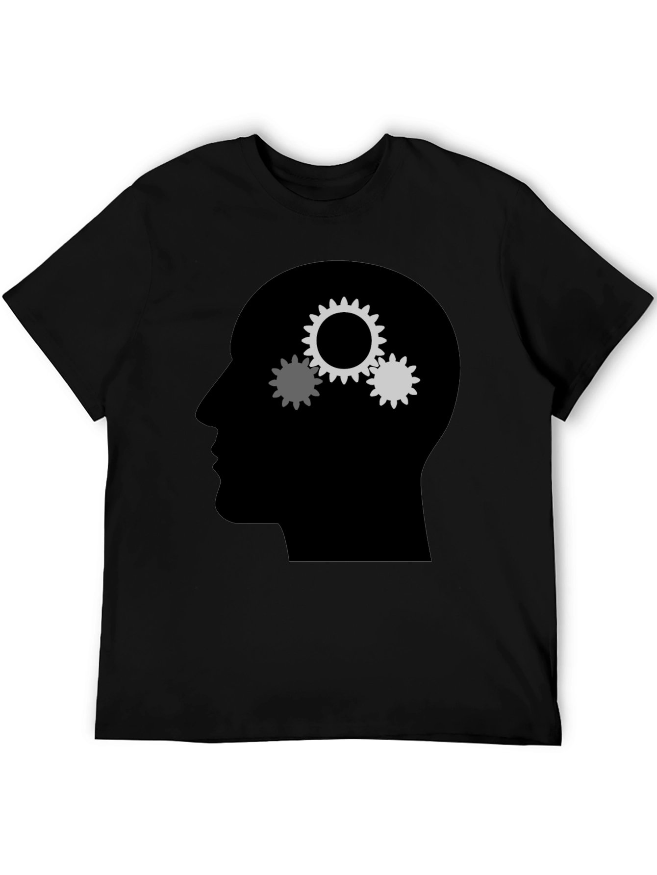 Black Gears Mind T-Shirt - Thinking Design view 5