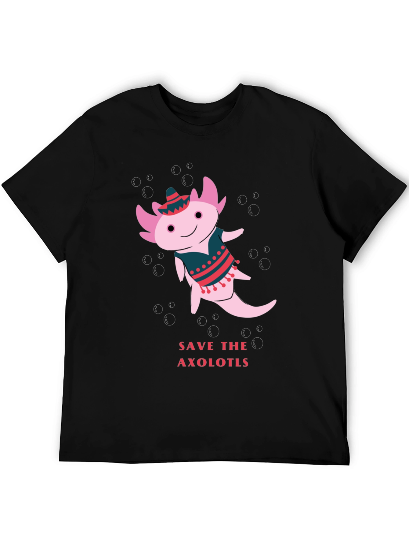 Black Save the Axolotls T-Shirt view 5