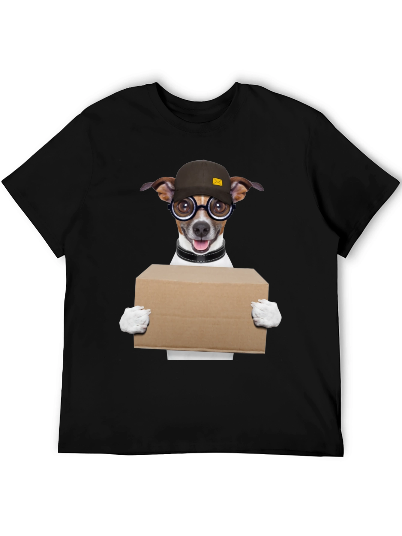 Black Dog Mailman Graphic Tee - Novelty T-Shirt view 5