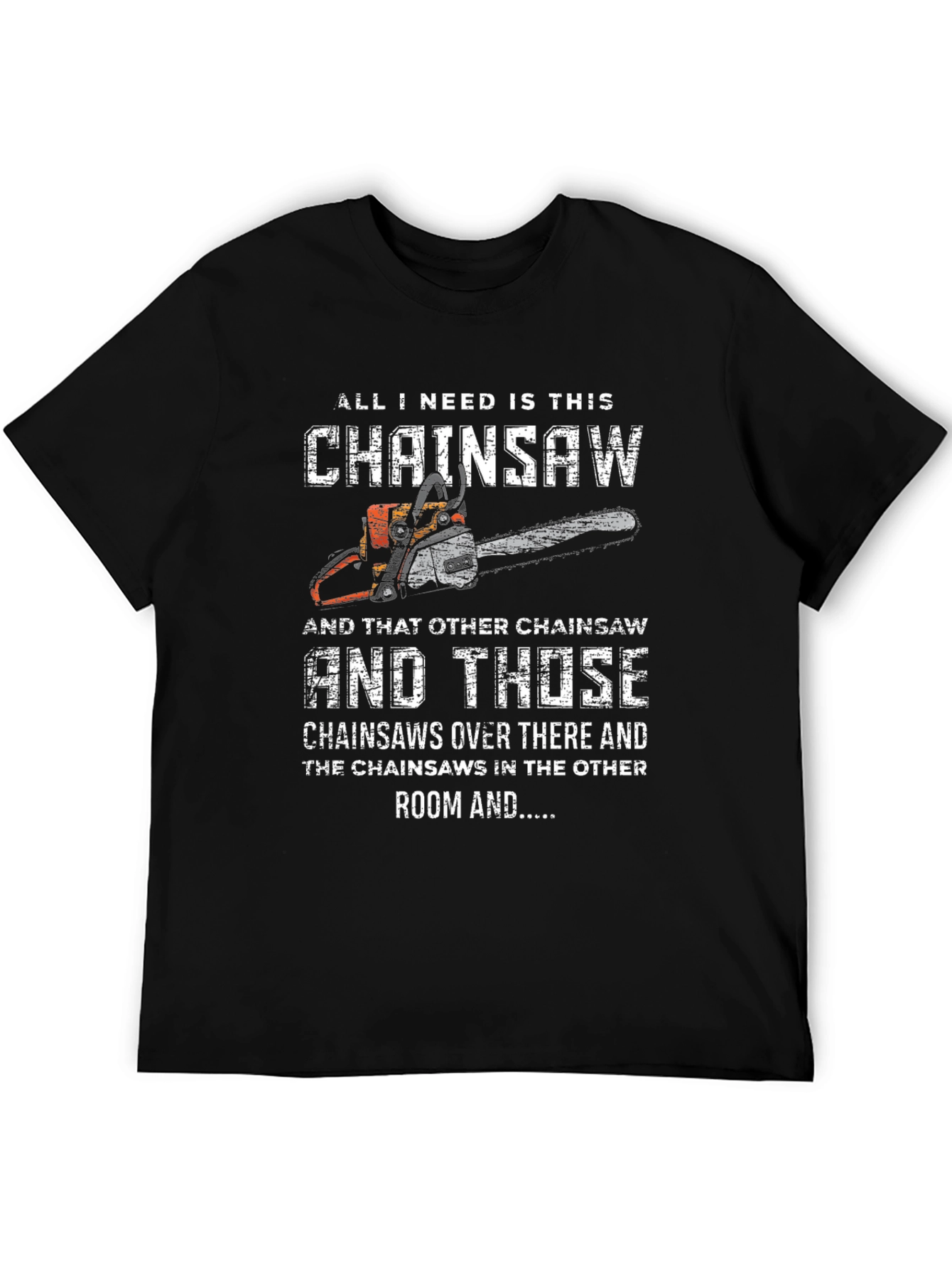 Black Funny Chainsaw Lover T-Shirt view 5