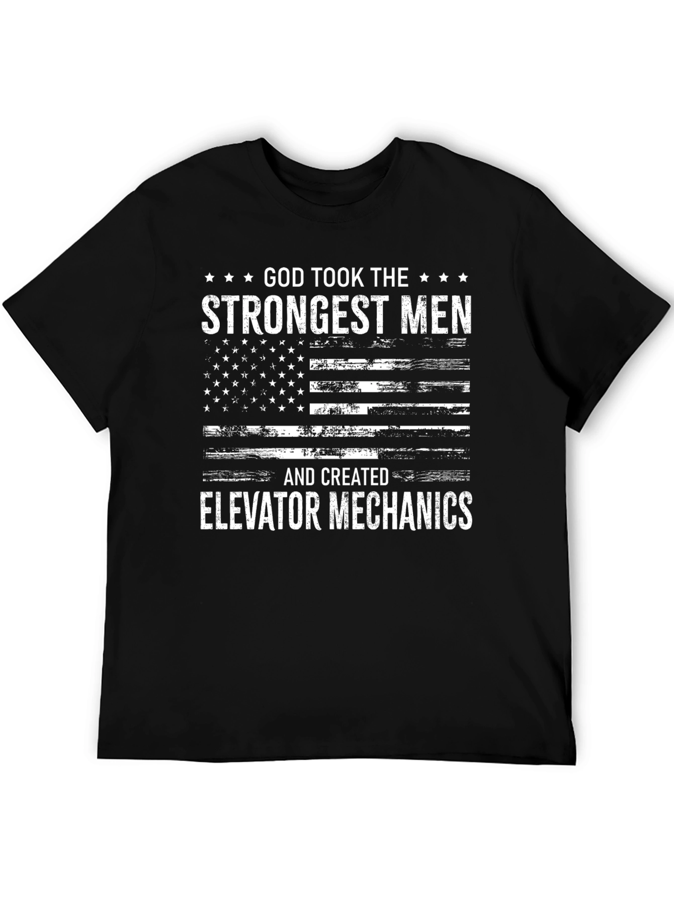 Black Elevator Mechanic T-Shirt - God Took the Strongest Men view 5
