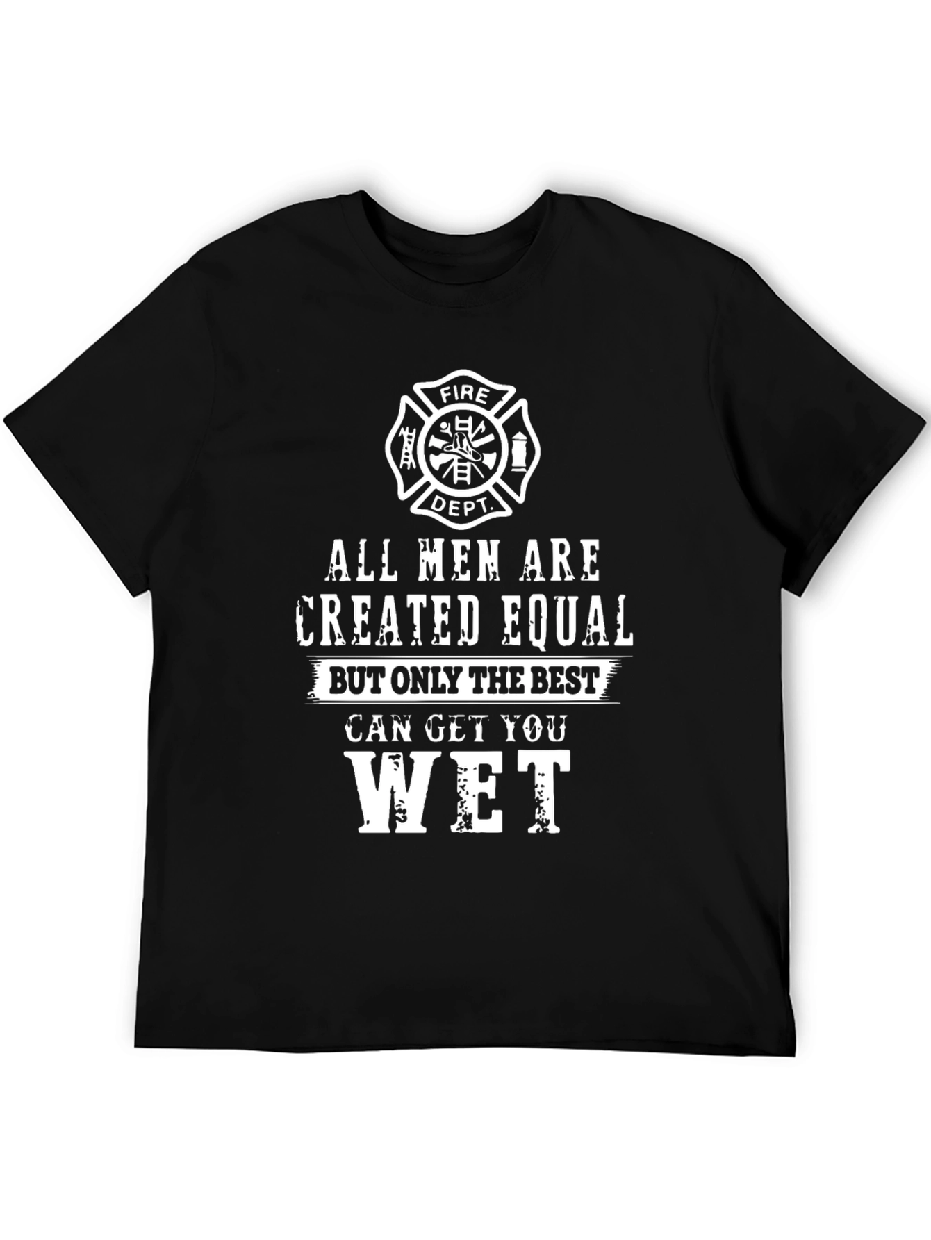 Black Firefighter T-Shirt - All Men Are Created Equal view 5