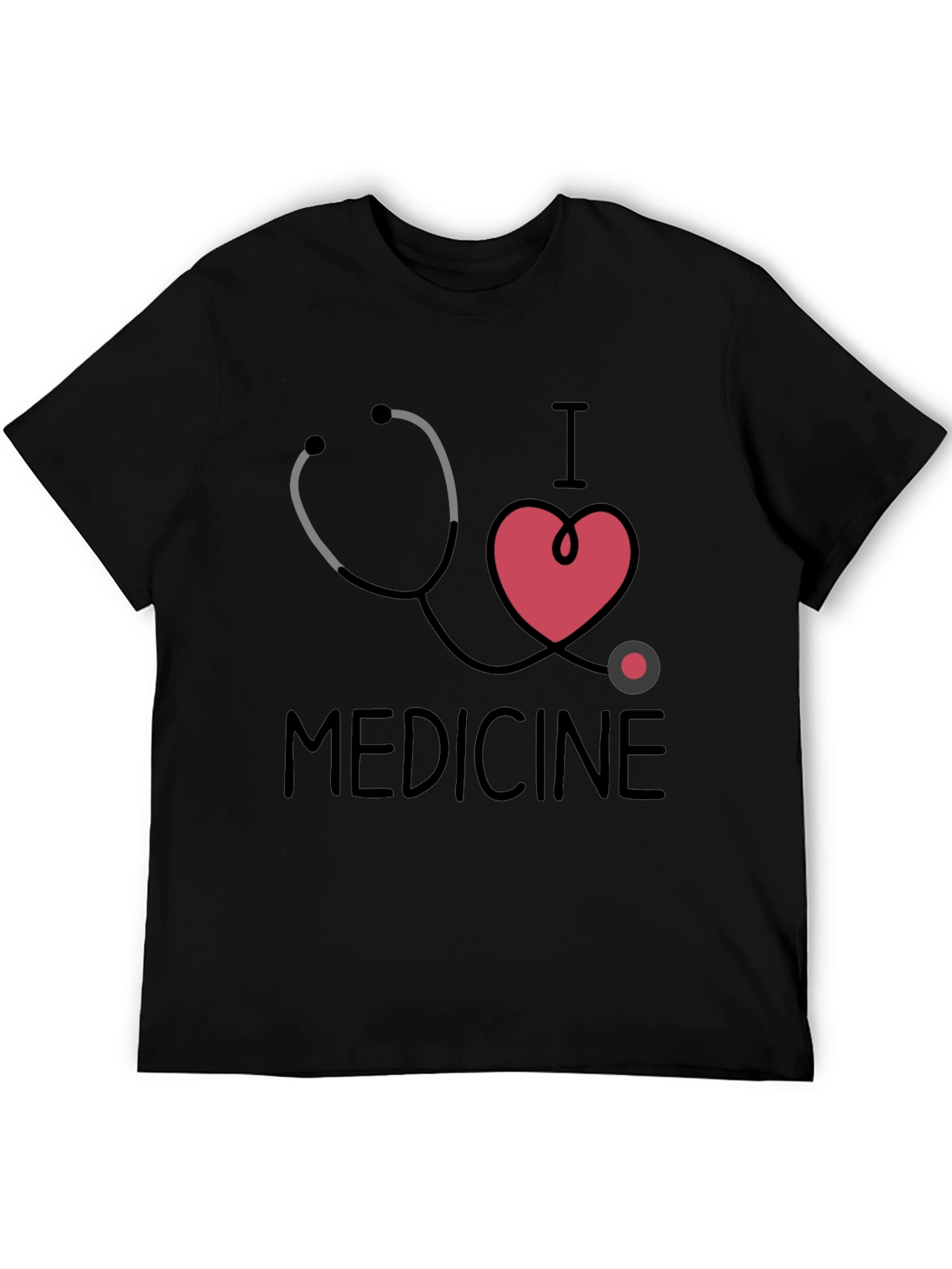 Black I Love Medicine Graphic T-Shirt - Black view 5