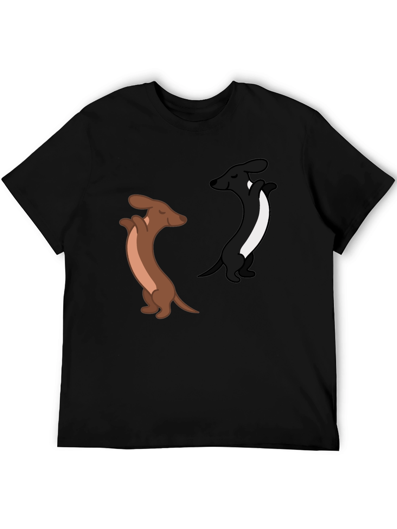 Black Dancing Dachshund Graphic Tee - Black Cotton Blend view 5