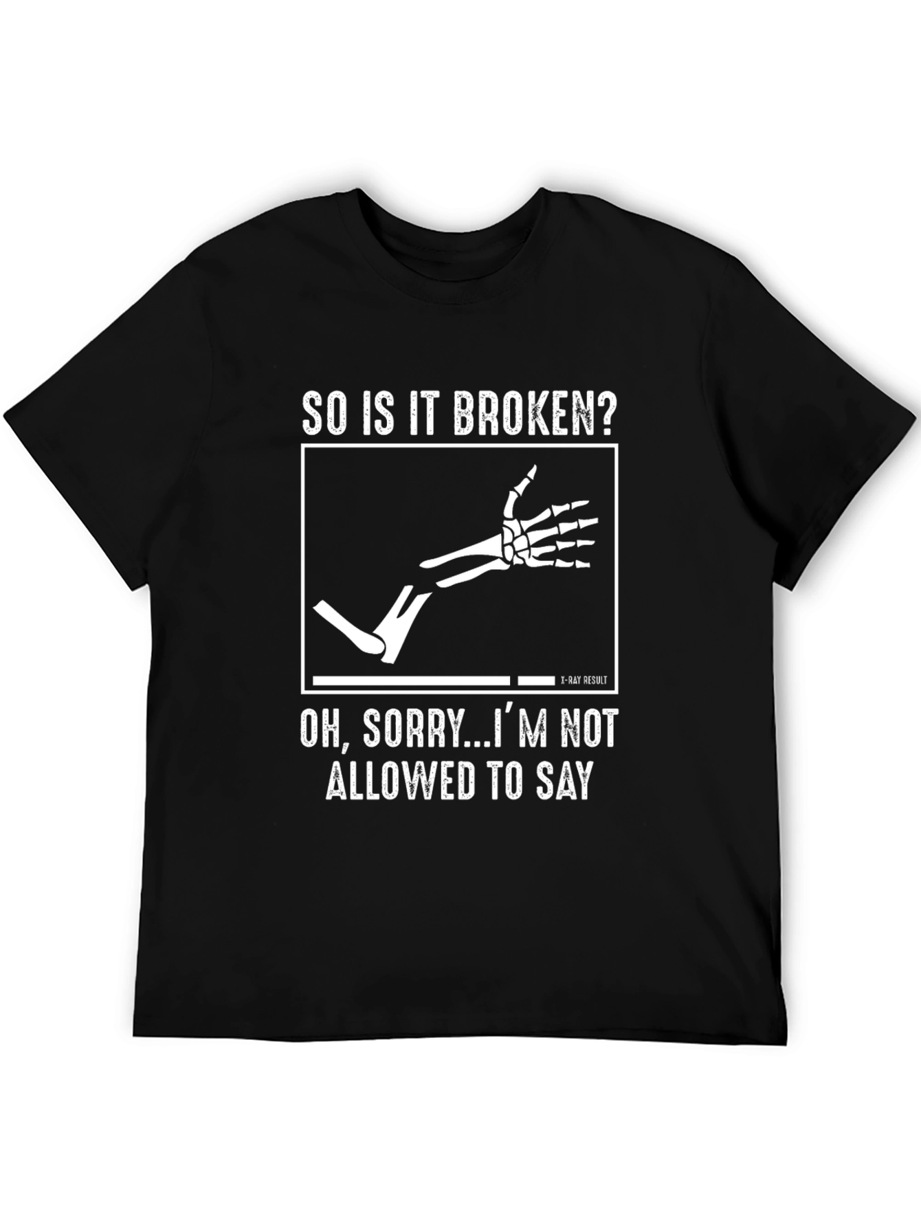 Black Funny Broken Arm X-Ray Humor Graphic T-Shirt view 5