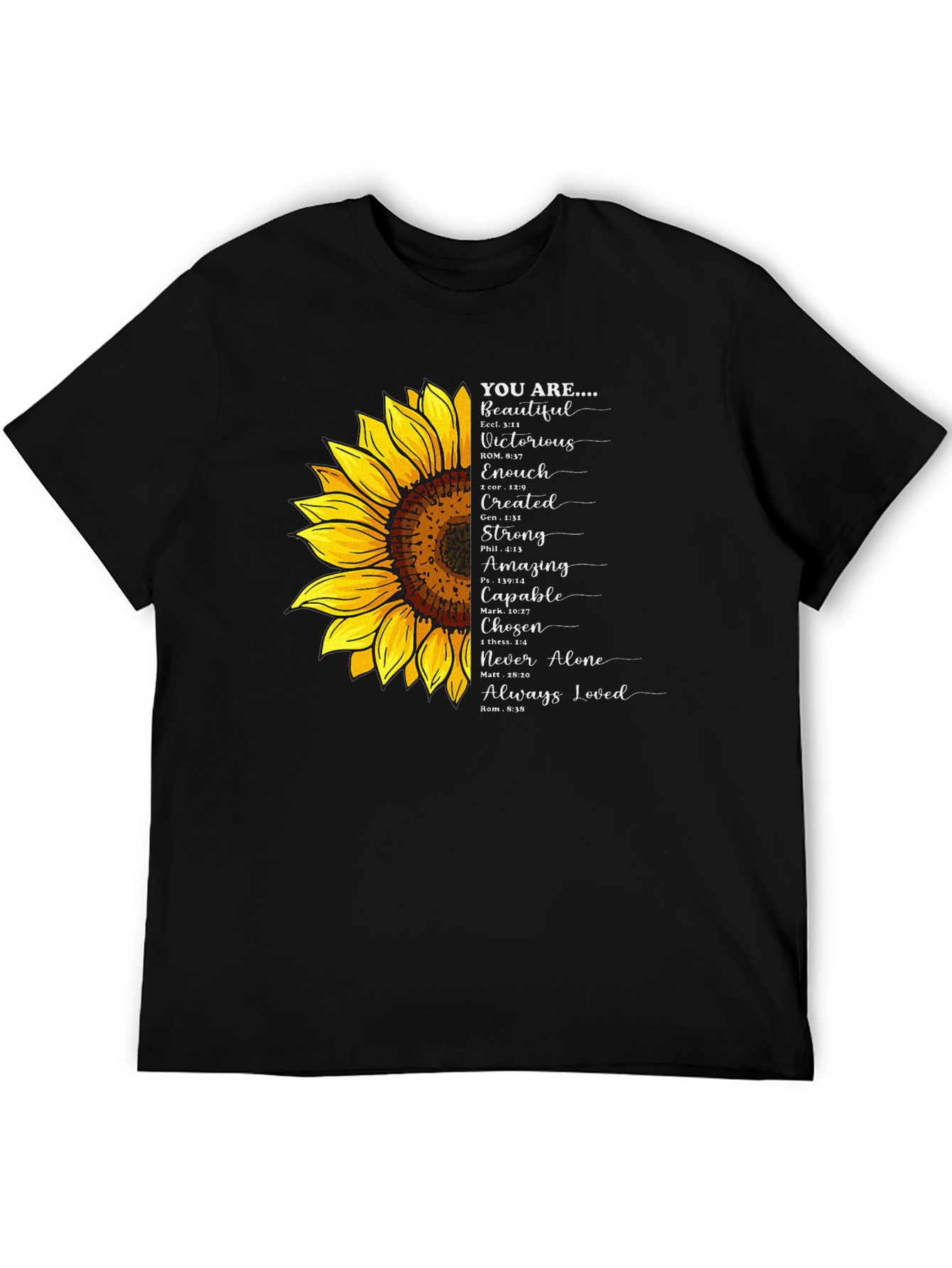 Black Inspirational Sunflower Graphic Tee - You Are... view 5