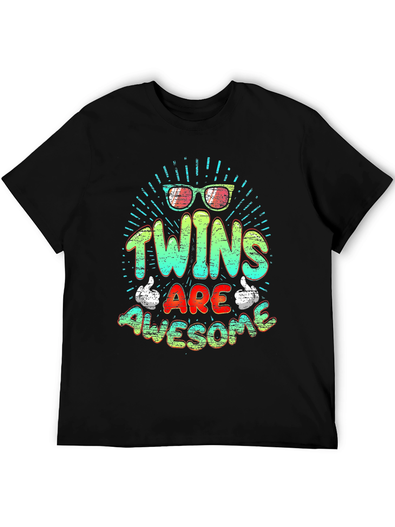 Black Twins Are Awesome Graphic T-Shirt view 5
