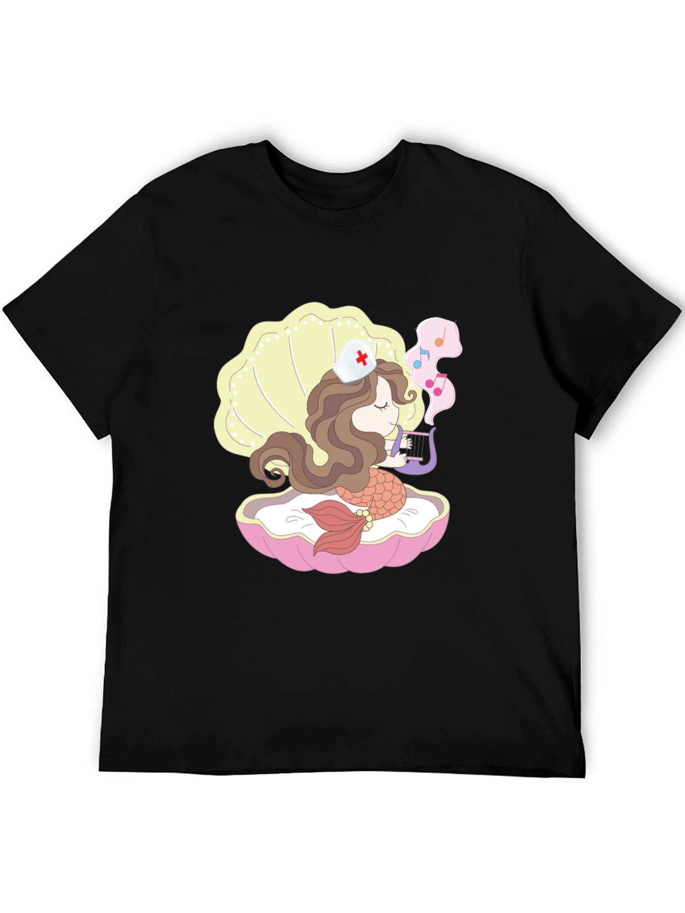 Black Mermaid Nurse T-Shirt view 5