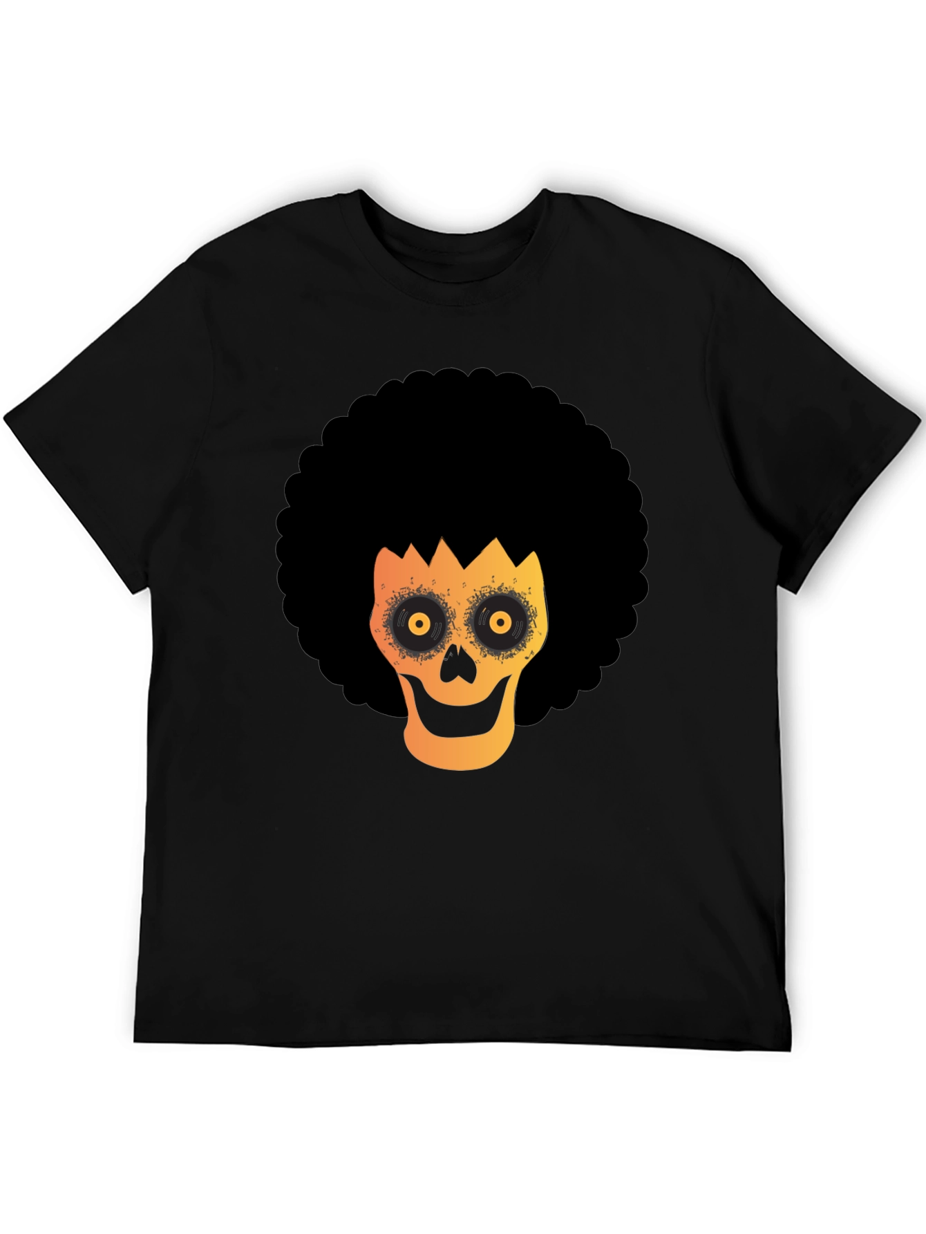 Black Afro Skull Graphic Tee - Spooky Fun! view 5