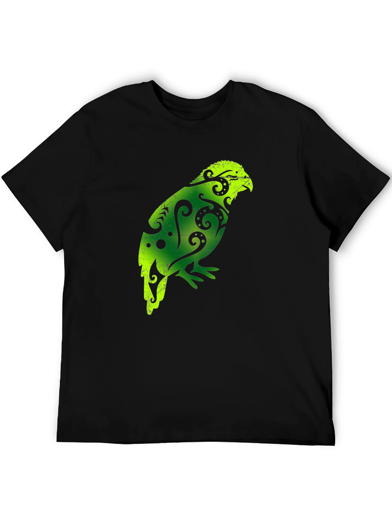 Black Tribal Bird Graphic Tee - Men's Black T-Shirt view 5