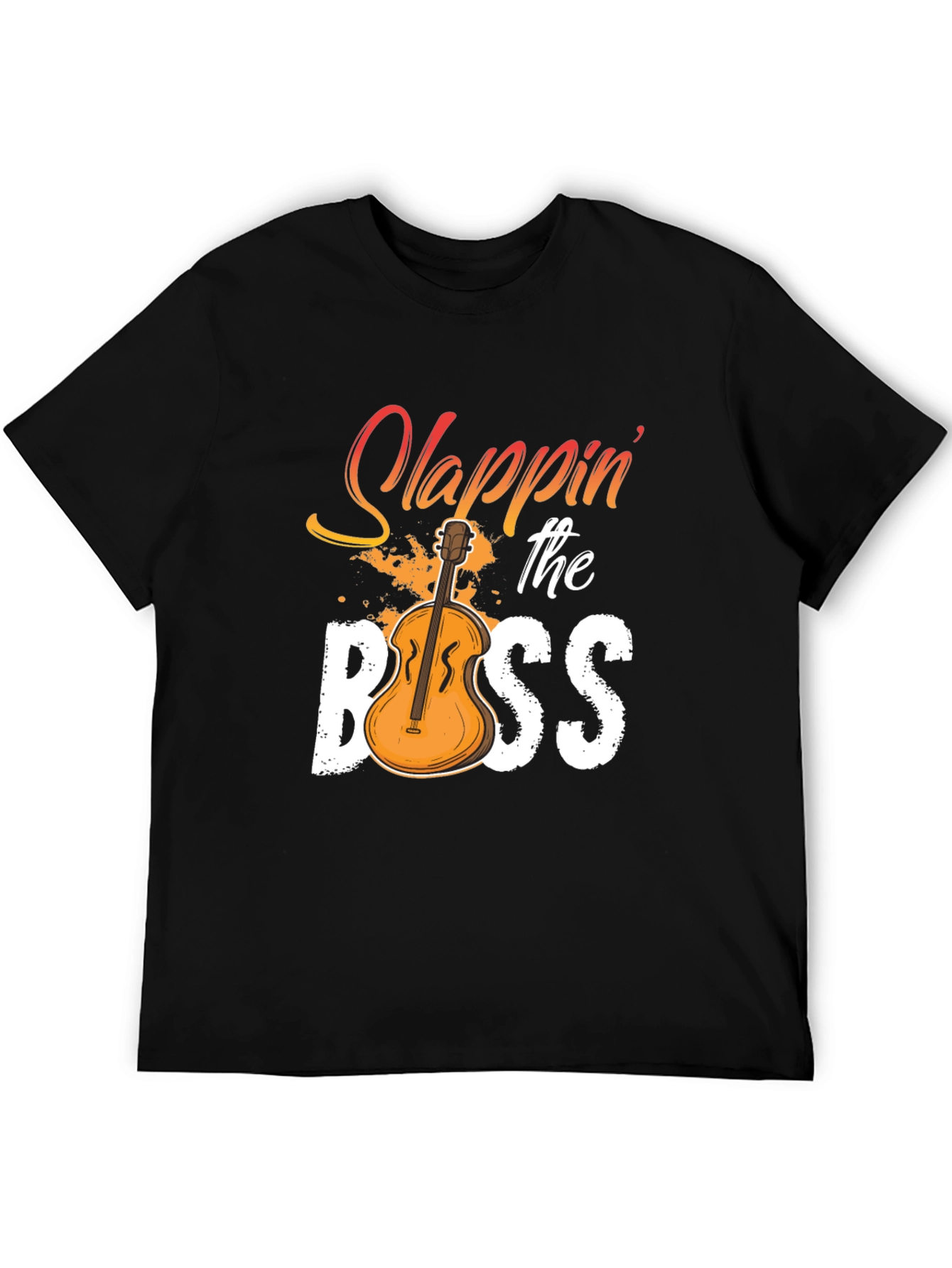 Black Slappin' the Bass T-Shirt - Musician Novelty Tee view 5