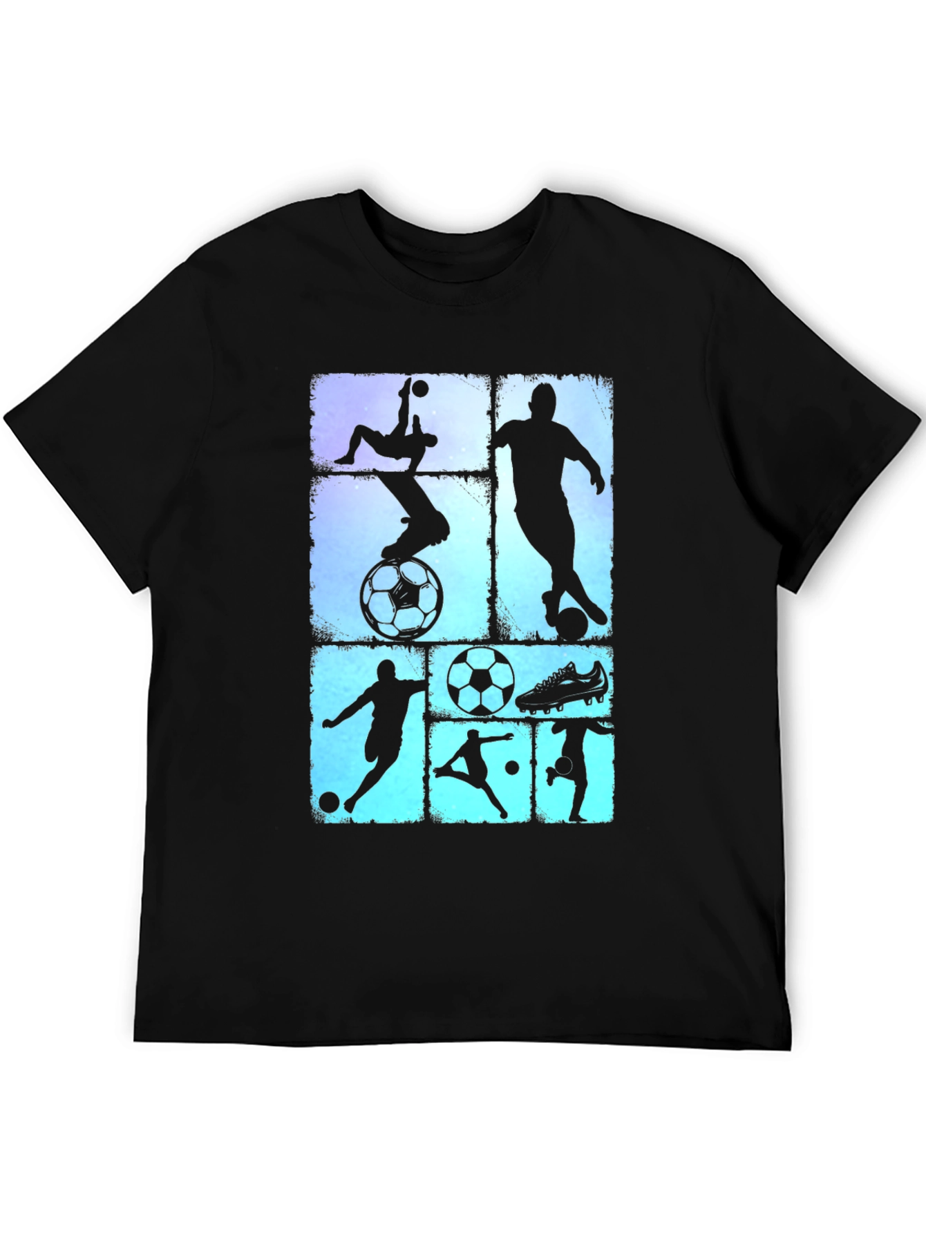 Black Soccer Silhouette Graphic Tee - Black T-Shirt view 5