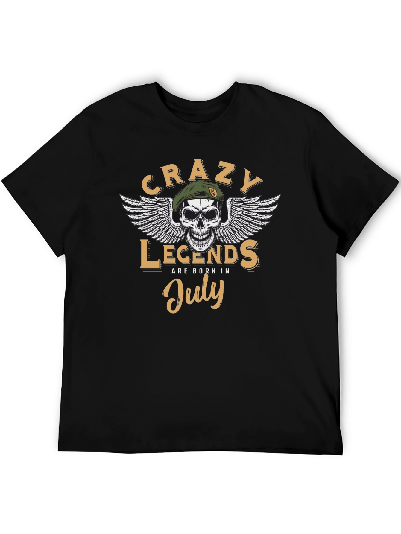 Black Crazy Legends Born in July T-Shirt view 5