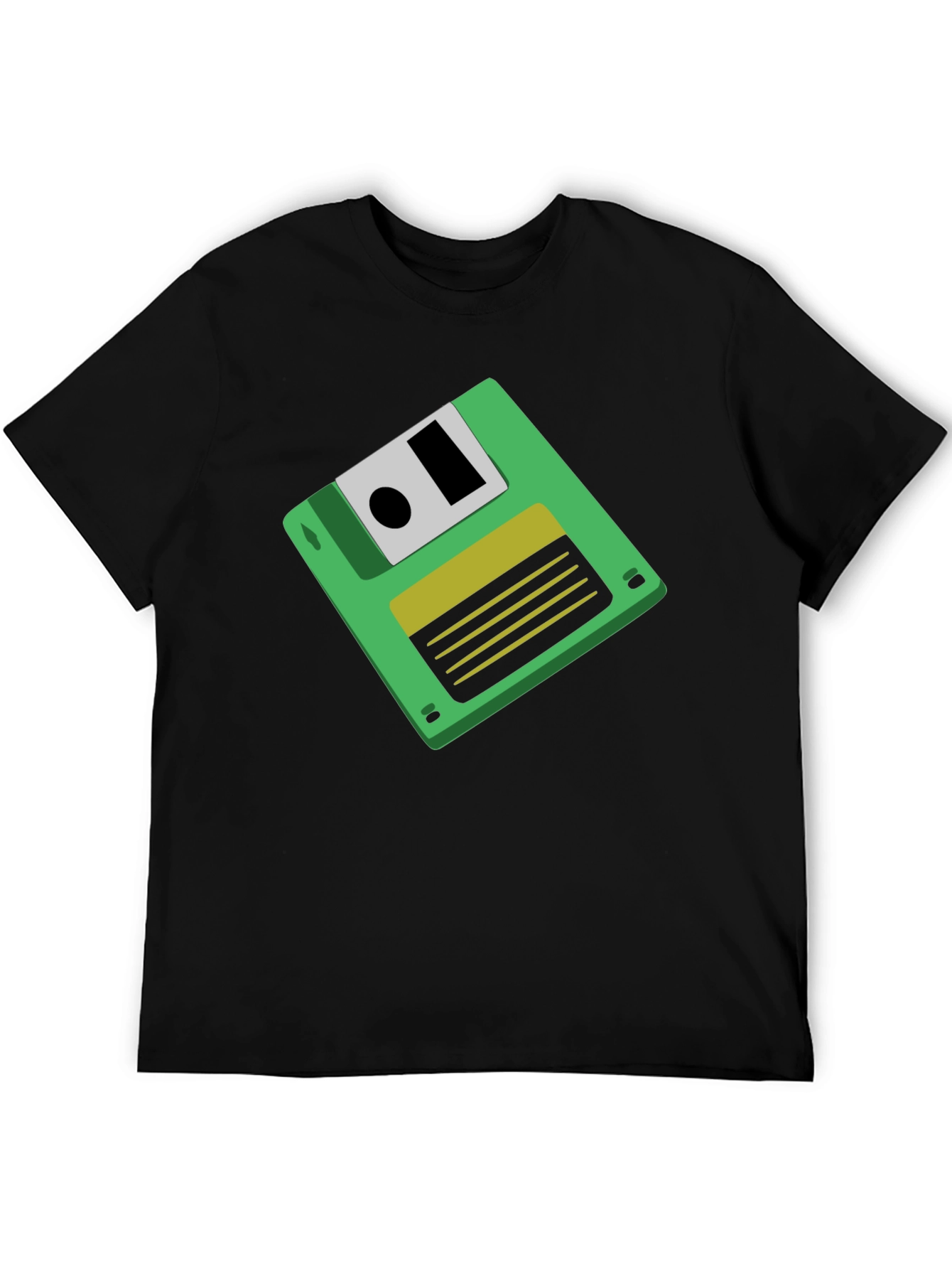 Retro Floppy Disk Graphic Tee - Black Unisex T-Shirt - 5