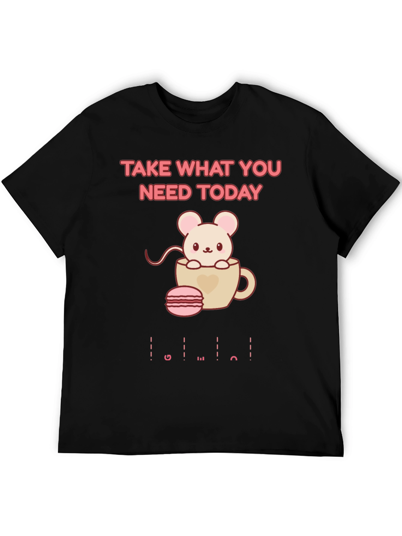 Black Cute Mouse in Cup T-Shirt - Take What You Need view 5