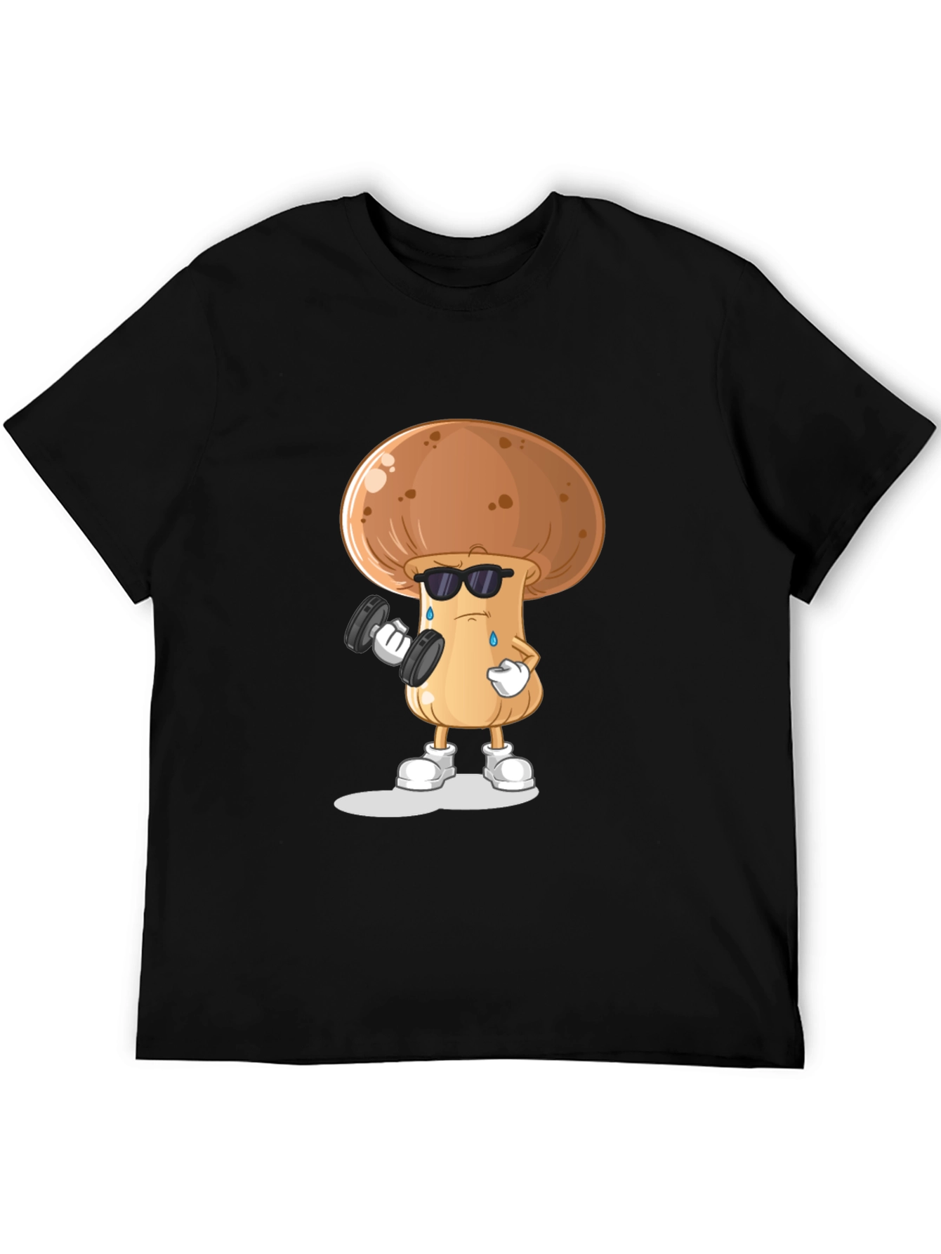 Black Mushroom Gym Black T-shirt view 5