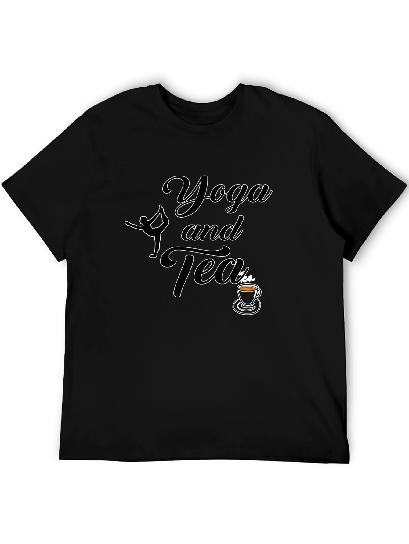 Black Yoga and Tea Graphic T-Shirt - Soft Cotton Blend view 5