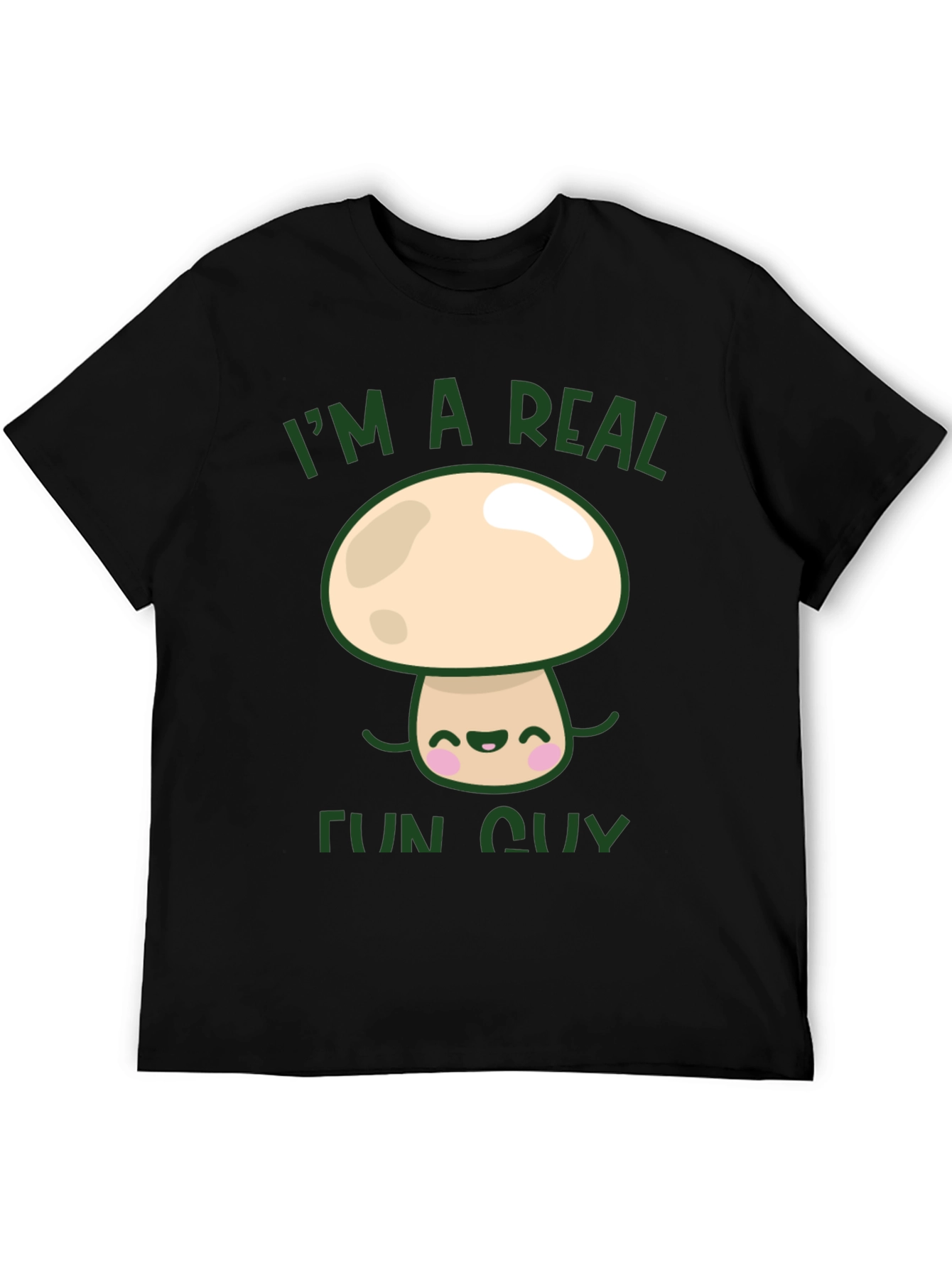 Black I'm a Real Fun Guy T-Shirt - Mushroom Graphic Tee view 5