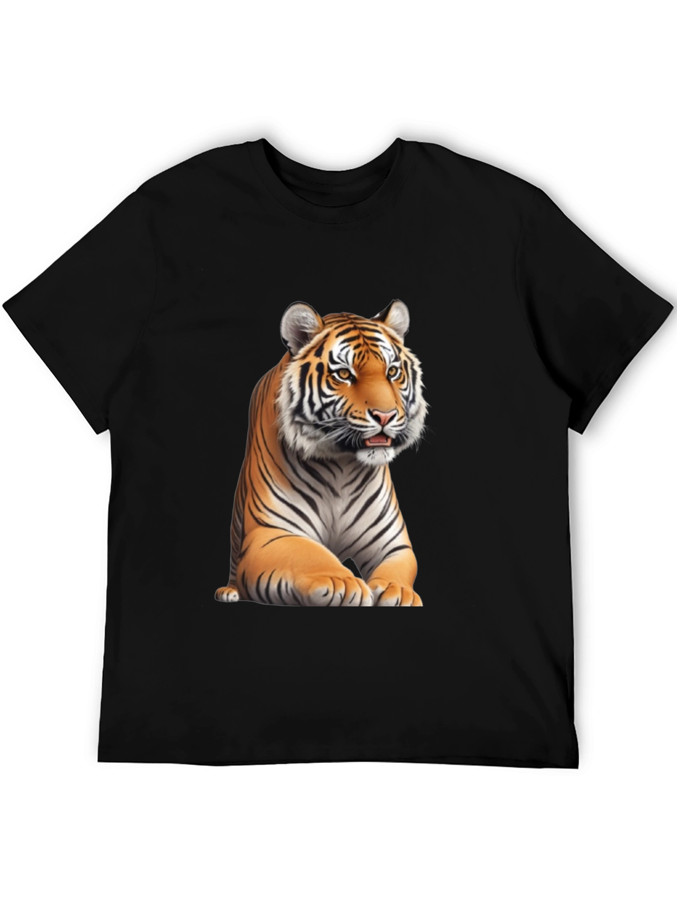 Black Tiger Graphic Tee - Black Cotton Blend view 5