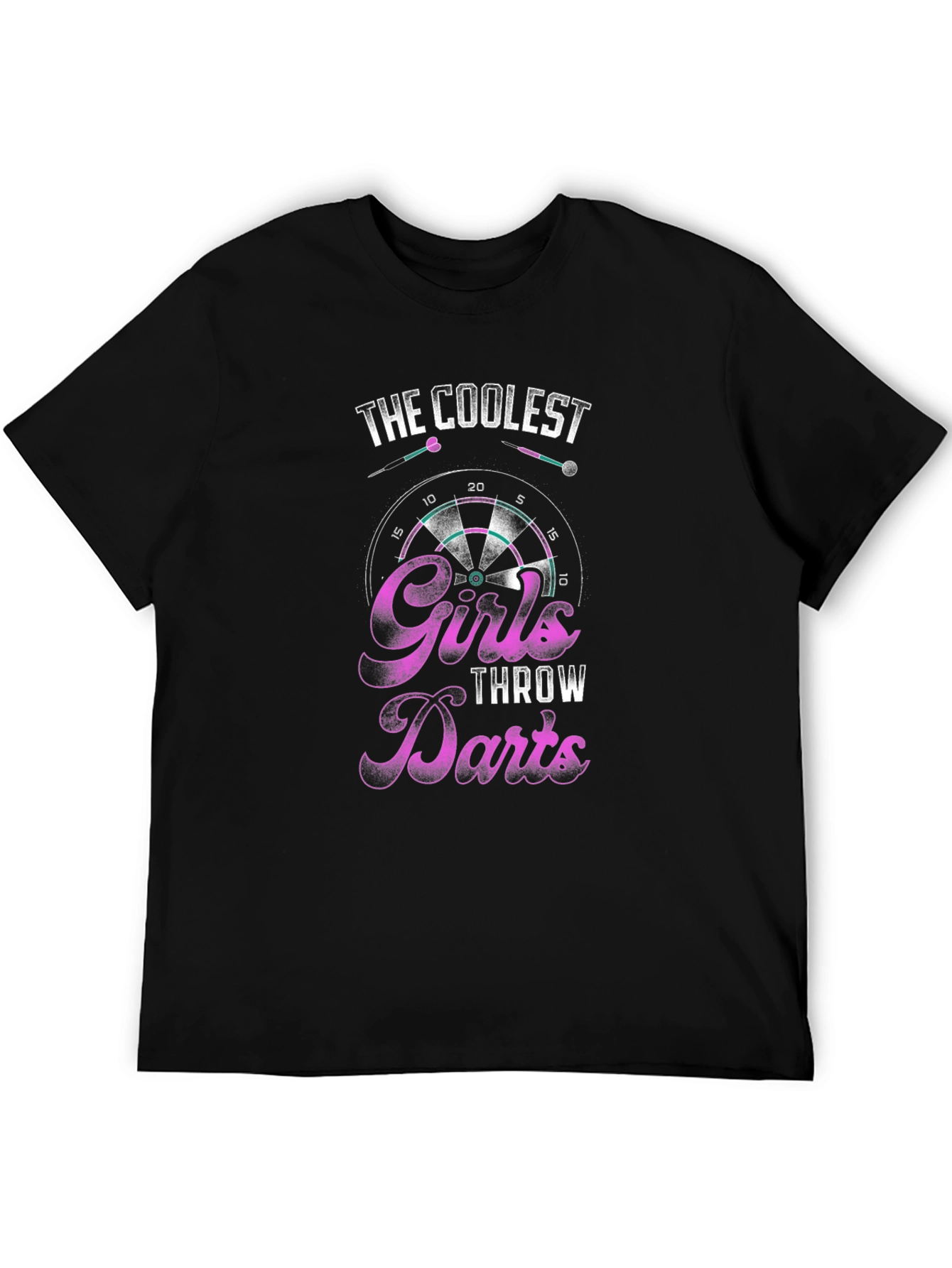 Black Coolest Girls Throw Darts Black Graphic Tee view 5