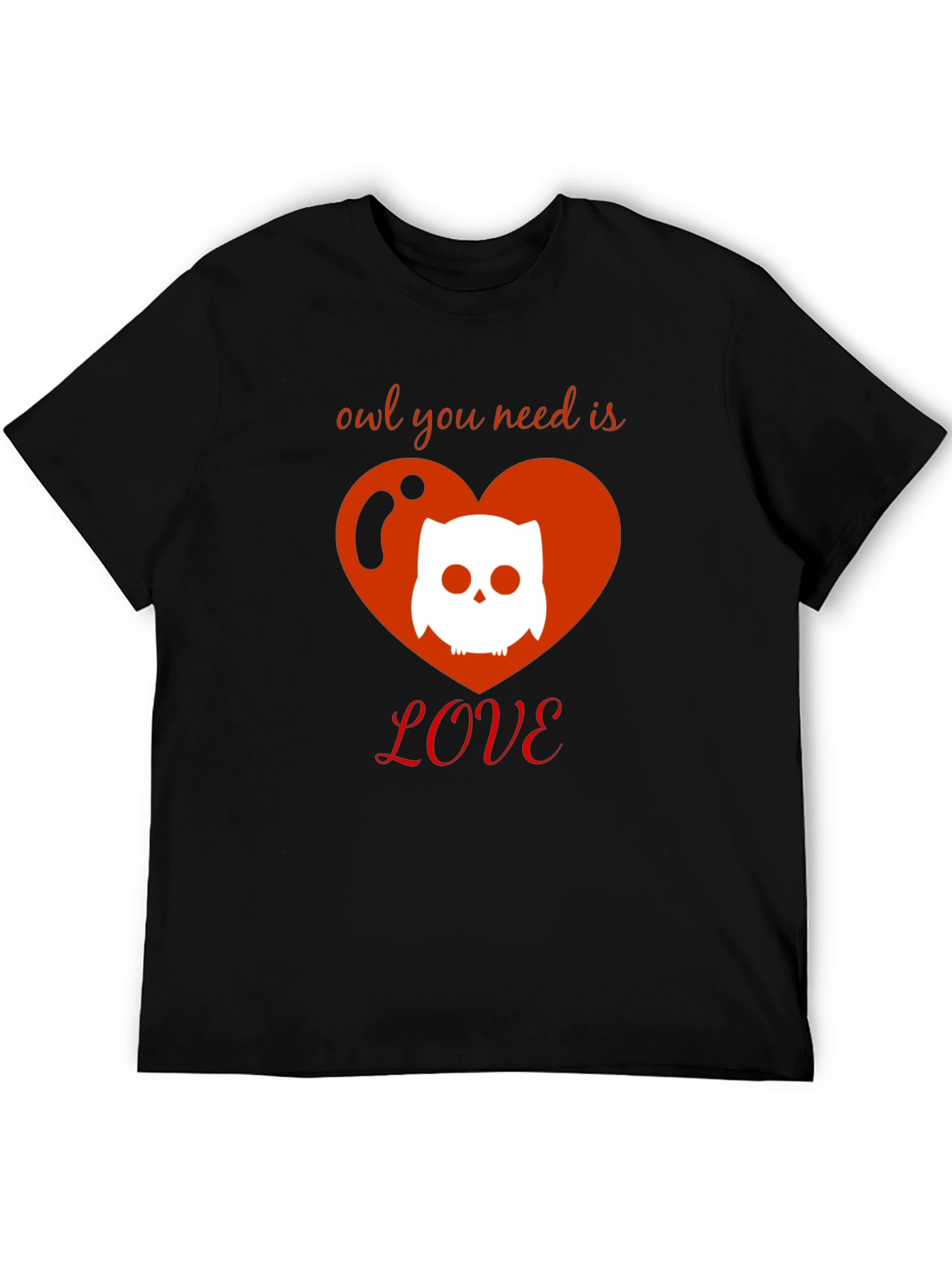 Black Owl You Need Is Love T-Shirt - Cute Graphic Tee view 5