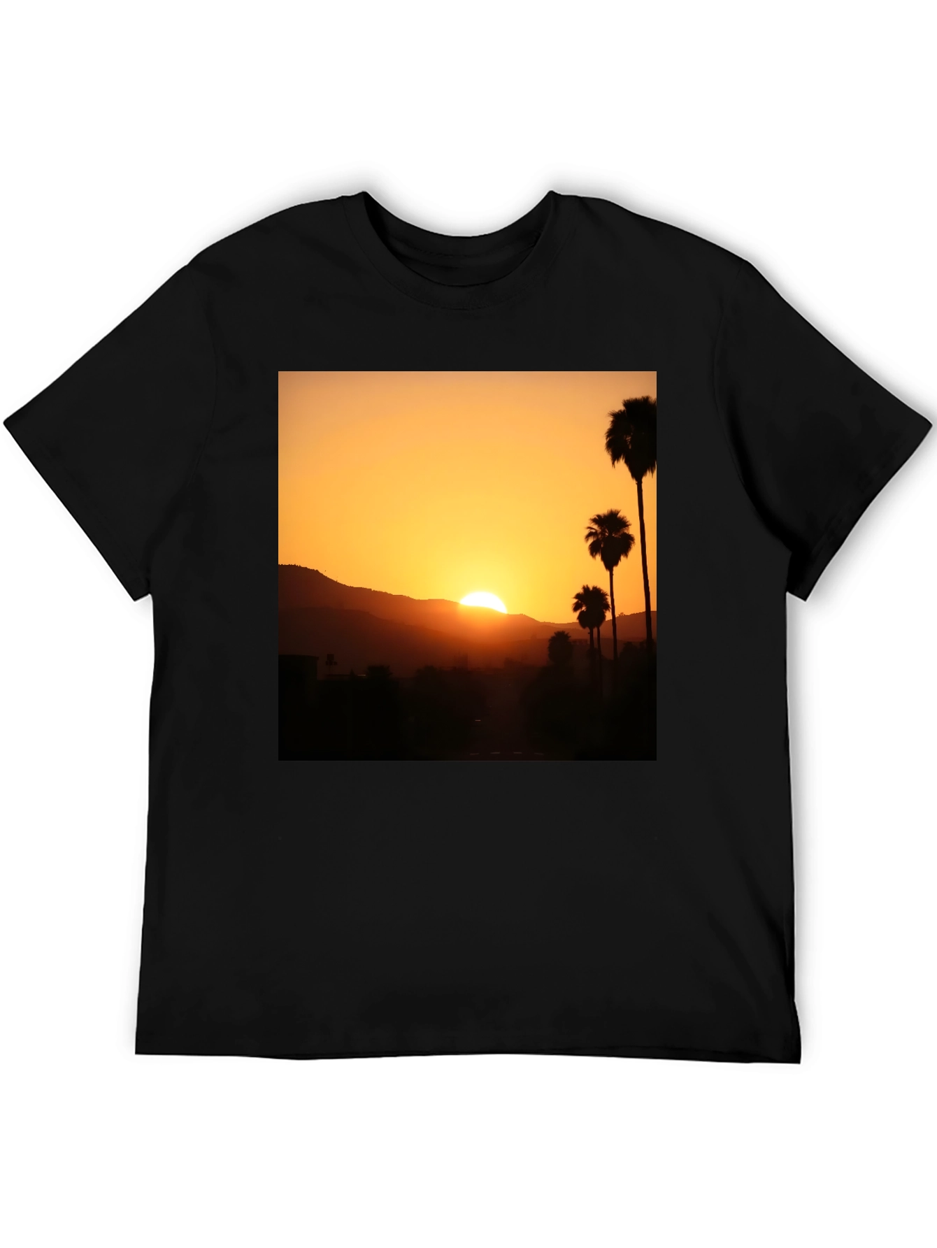 Black Sunset Palm Tree Graphic T-Shirt - Stylish Black Tee view 5