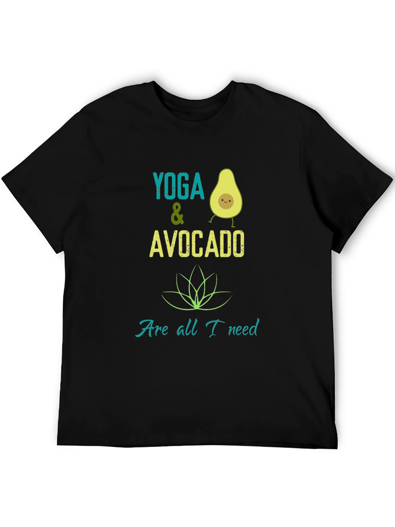 Black Yoga & Avocado T-Shirt - Trendy Graphic Tee view 5