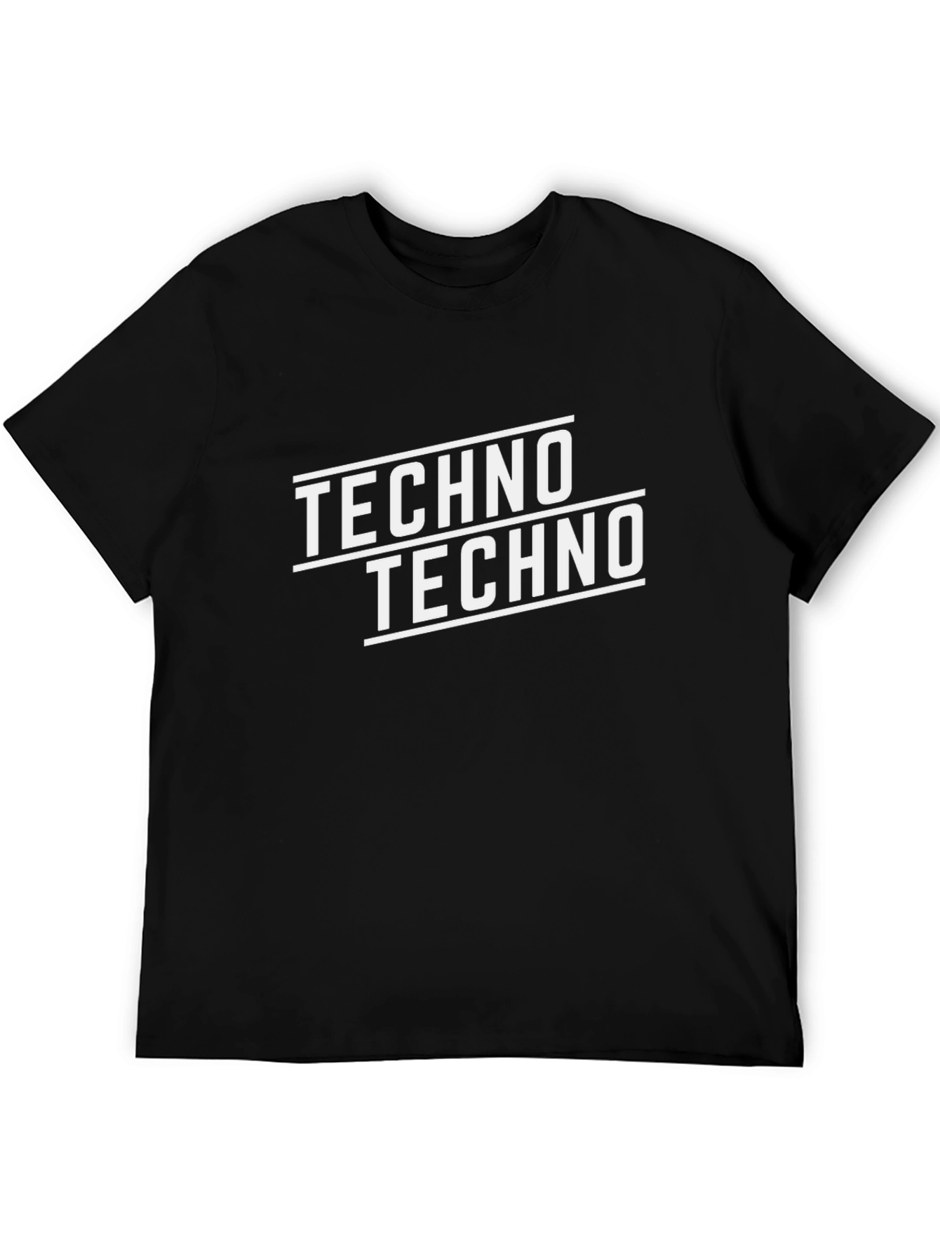 Black Techno Graphic Black T-Shirt view 5