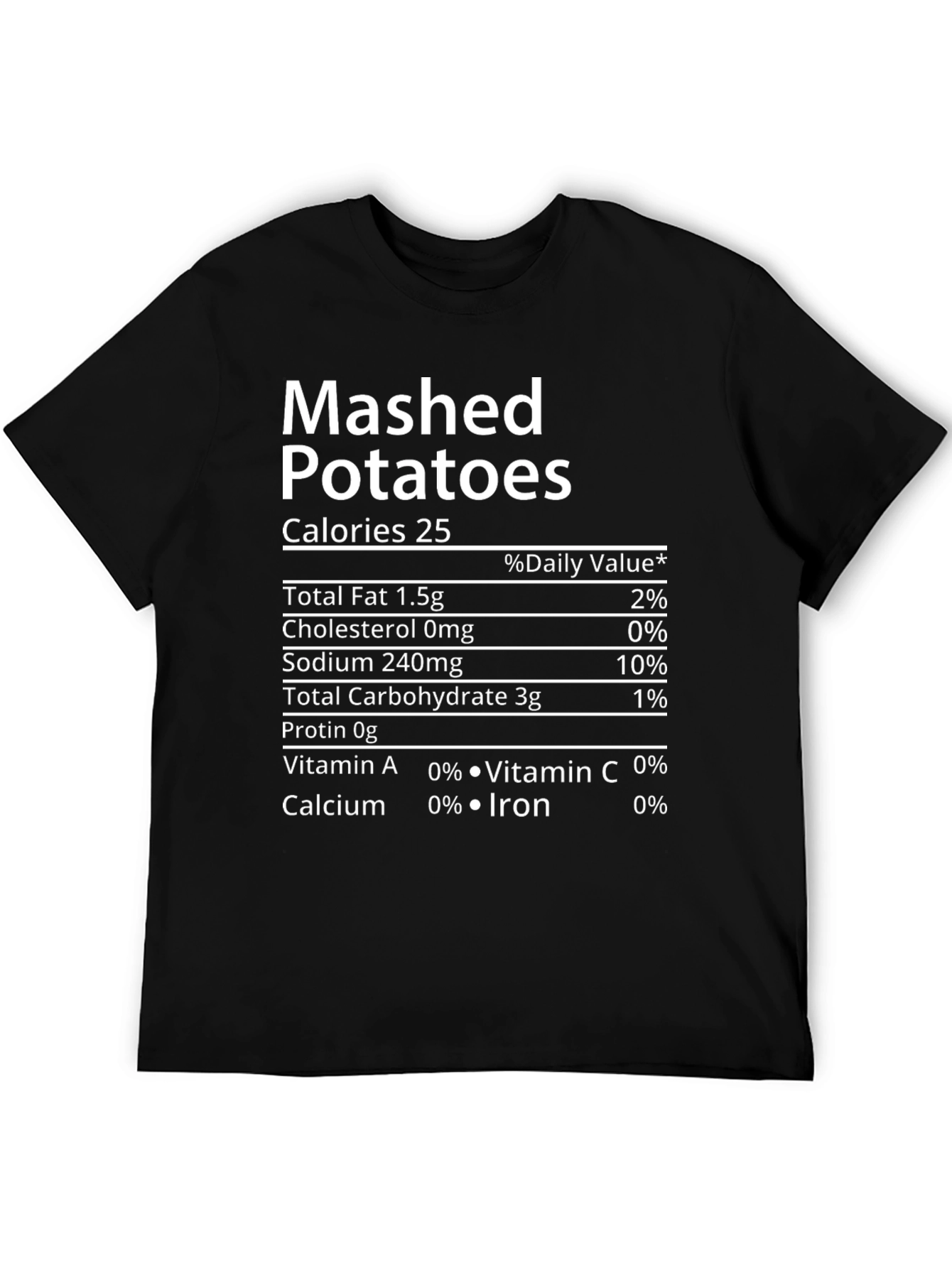 Mashed Potatoes Nutrition Facts Funny T-Shirt - 5