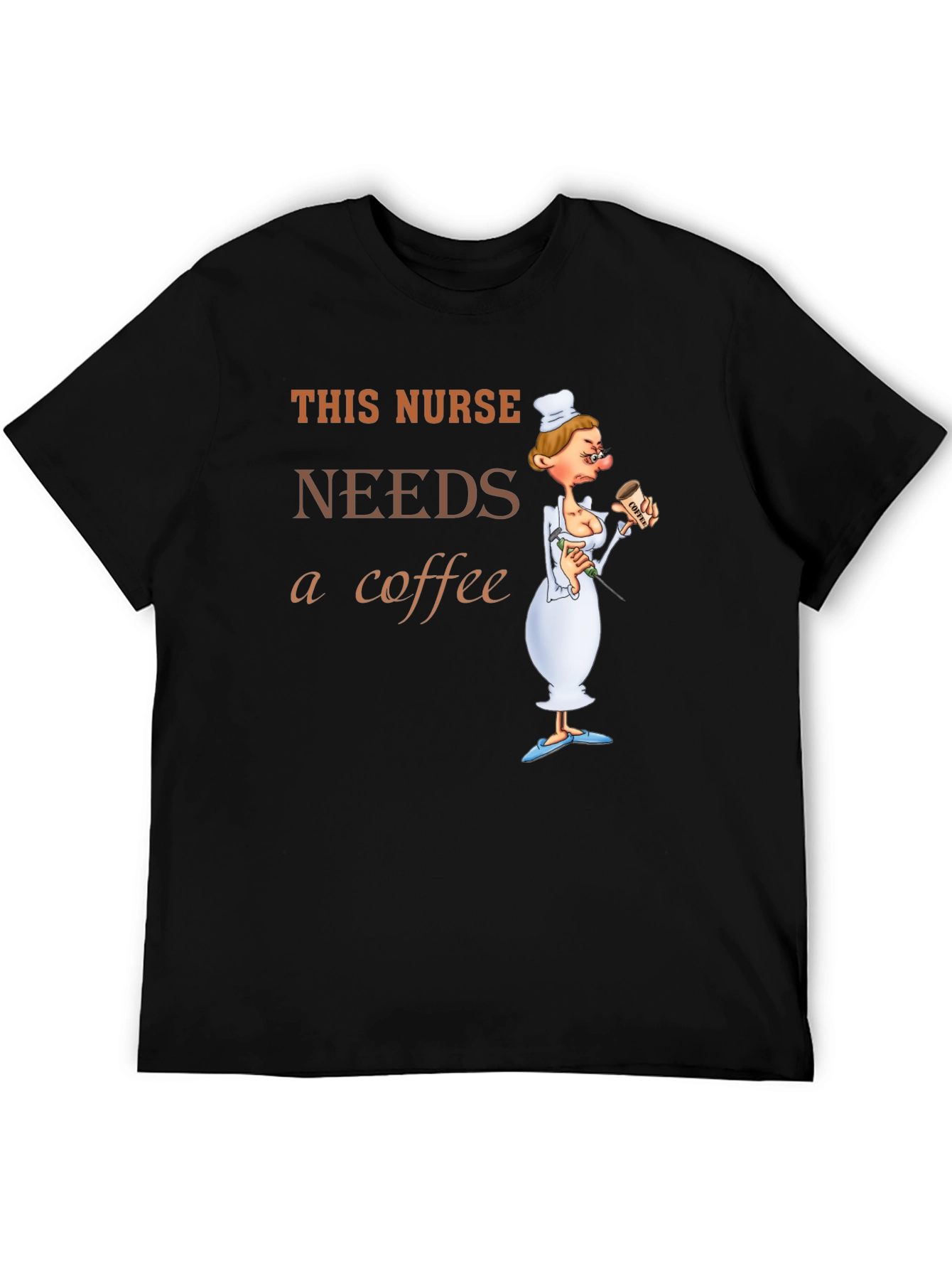 Black This Nurse Needs Coffee T-Shirt Funny Gift view 5