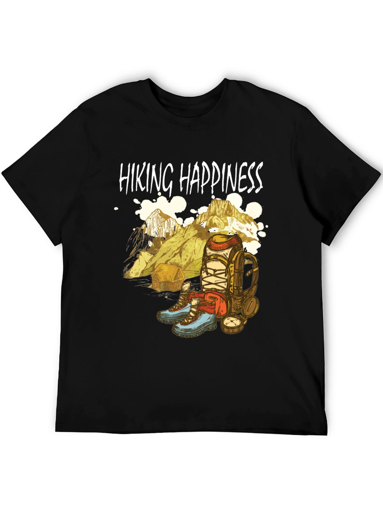 Black Hiking Happiness Graphic Tee - Adventure Awaits! view 5