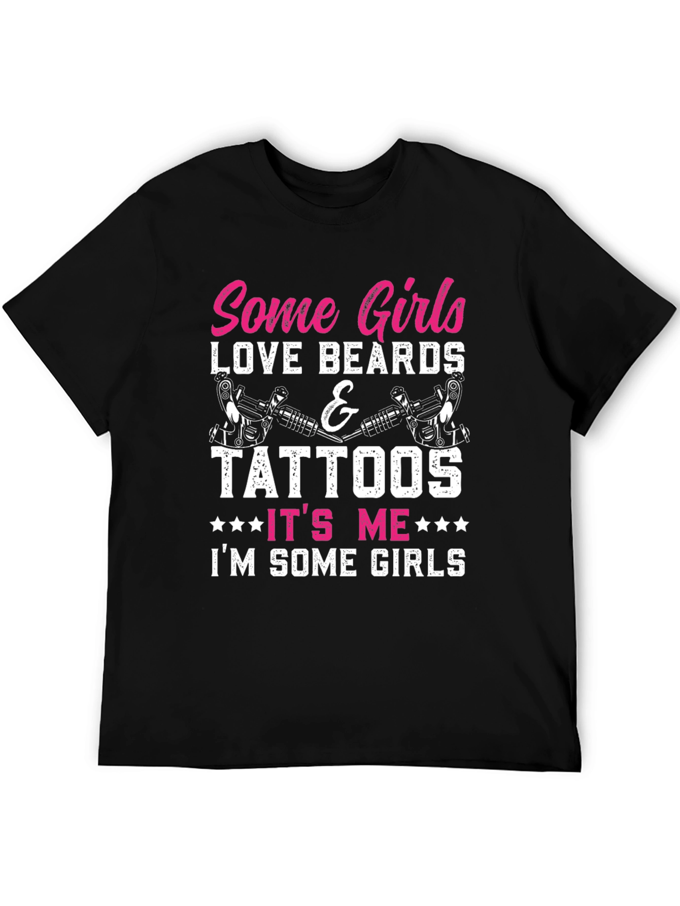 Black Some Girls Love Beards & Tattoos Graphic Tee view 5