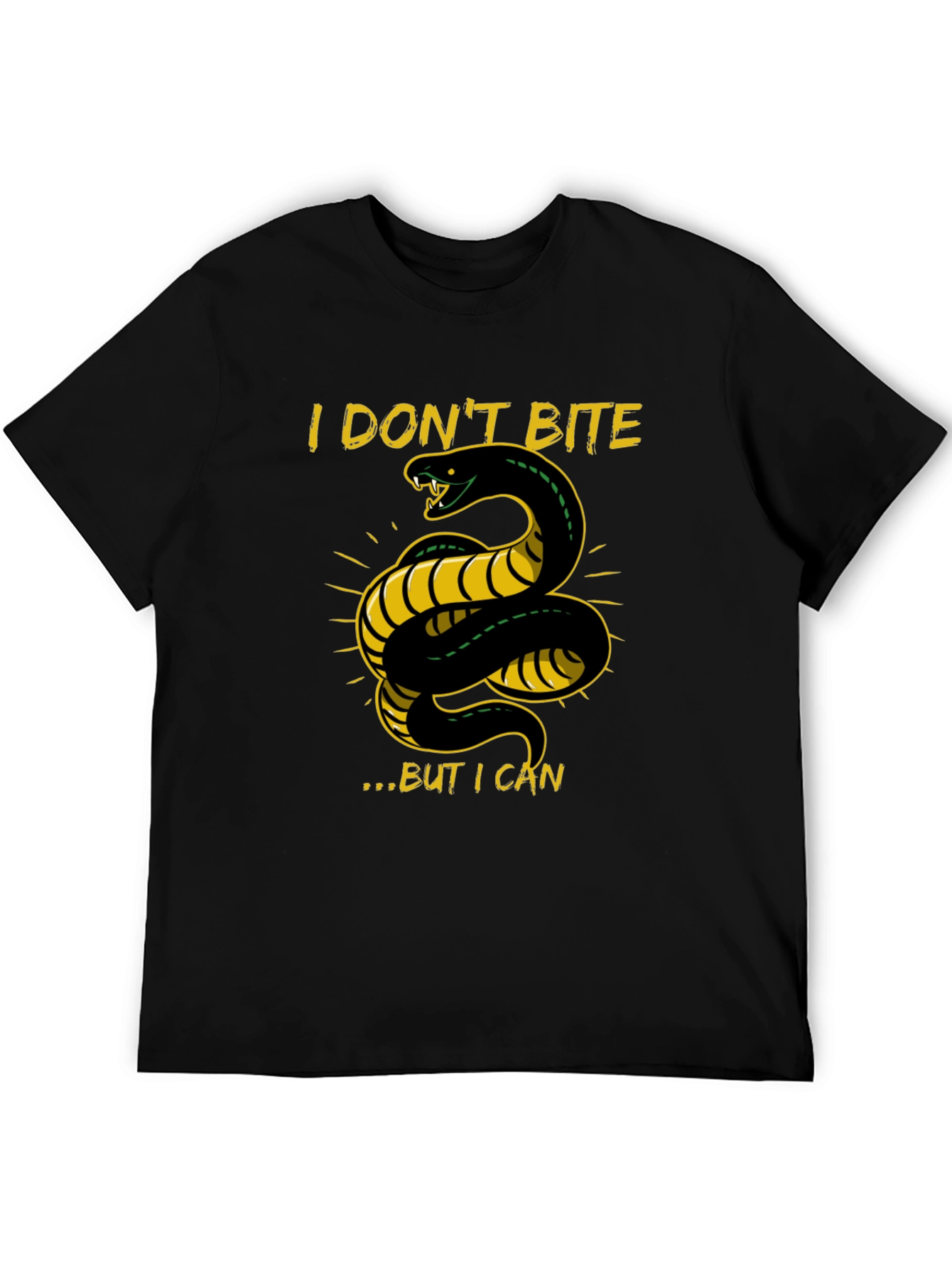 Black I Don't Bite T-Shirt - Snake Graphic Tee view 5