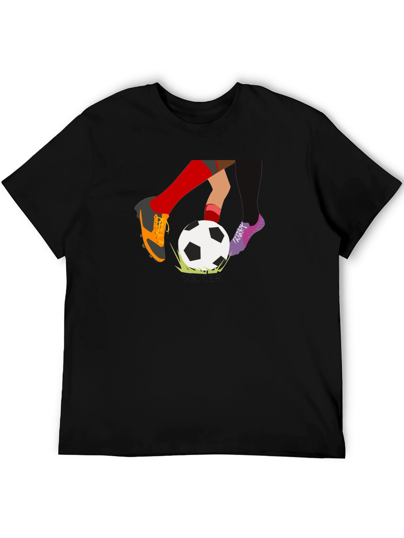 Black Soccer Kick T-Shirt - Black, Unique Design view 5