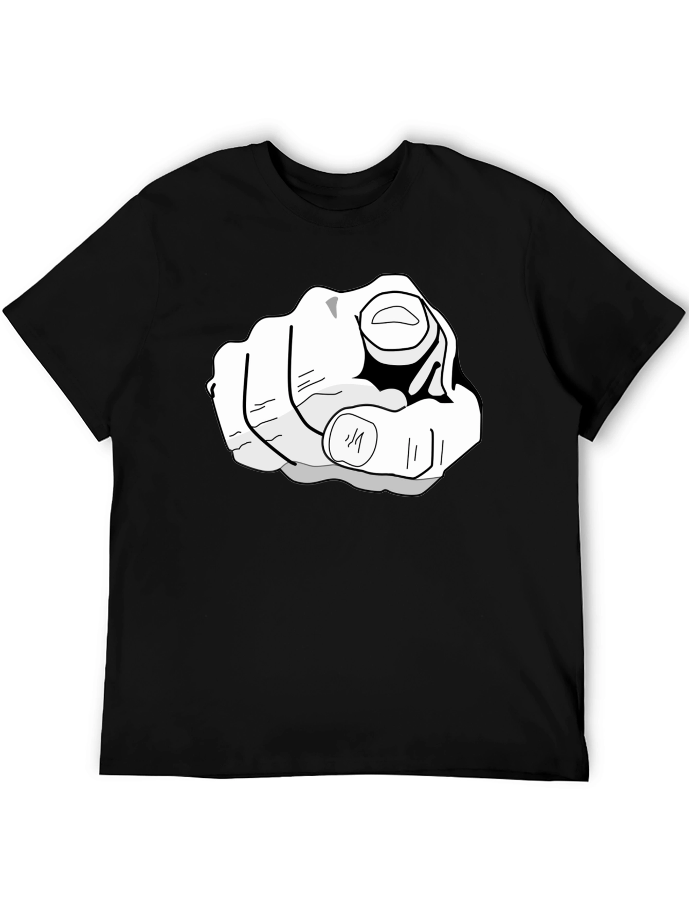 Black Pointing Finger Graphic T-Shirt - Bold Black view 5