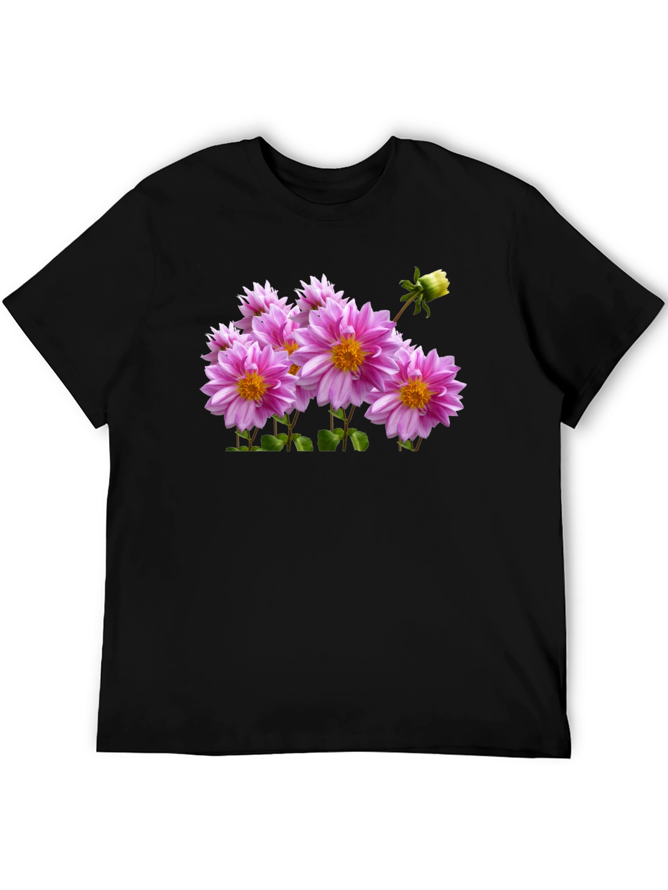 Black Floral Print Black T-Shirt view 5