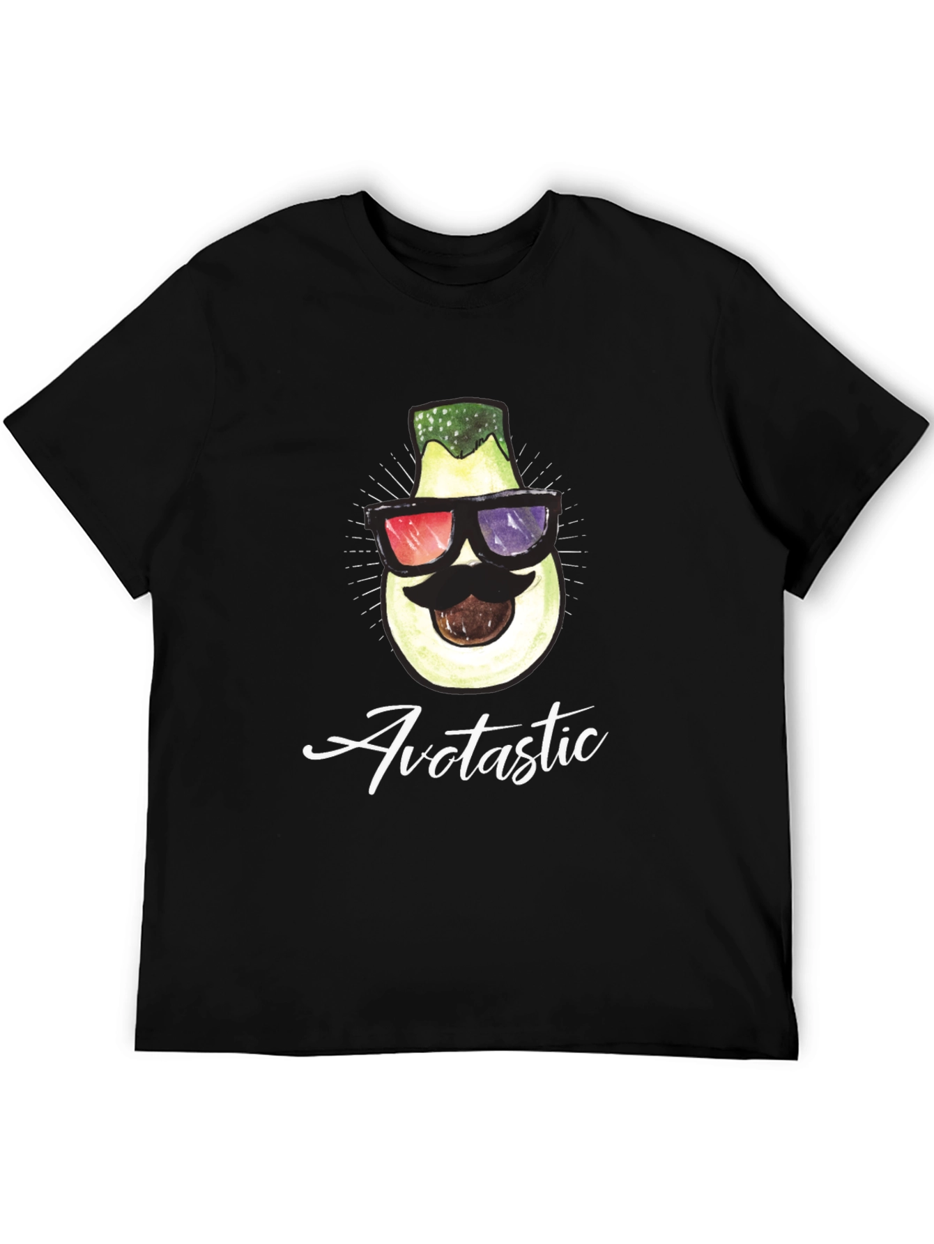 Black Avotastic Graphic Tee - Cool Avocado T-Shirt view 5