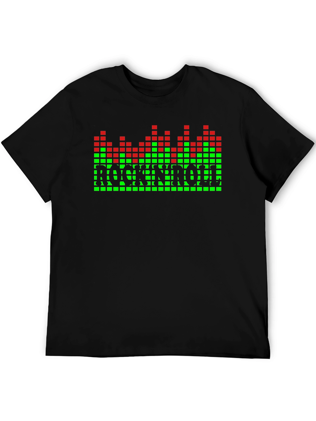 Black Rock N Roll Pixel Graphic T-Shirt view 5