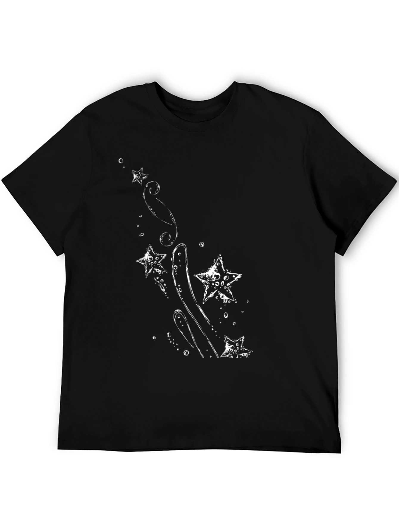 Black Black T-Shirt with Starfish Graphic view 5