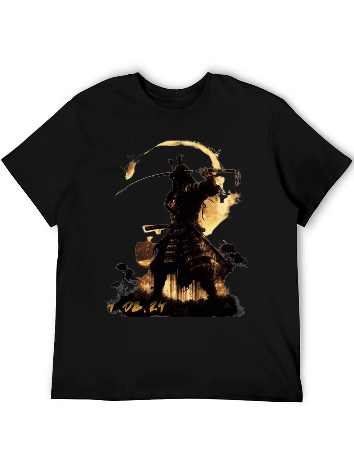 Black Samurai Warrior Graphic T-Shirt view 5