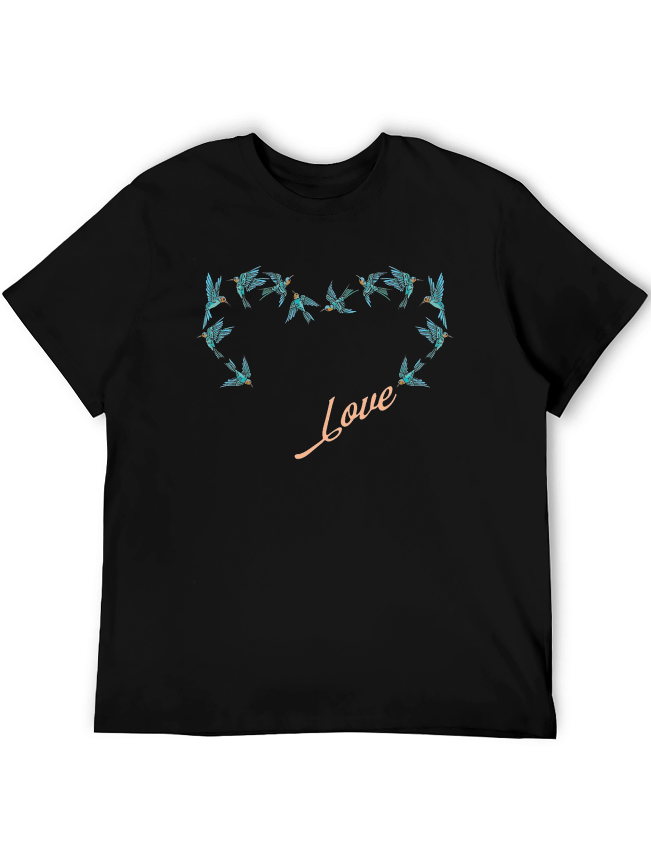 Black Love Bird Heart Tee - Stylish Graphic T-Shirt view 5