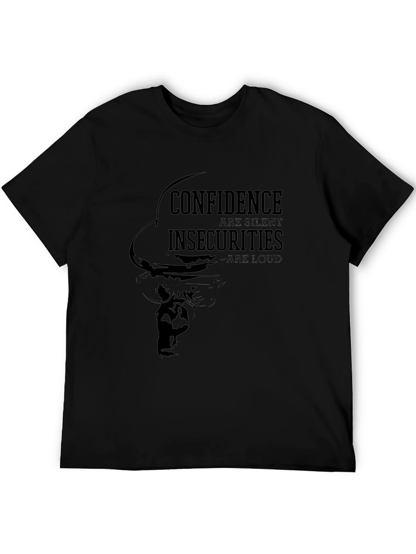 Black Confidence Insecurities Graphic T-Shirt view 5