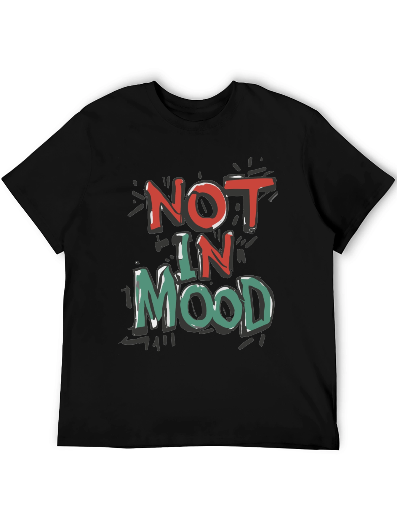 Black Not in Mood Graphic Tee - Unisex Casual T-Shirt view 5