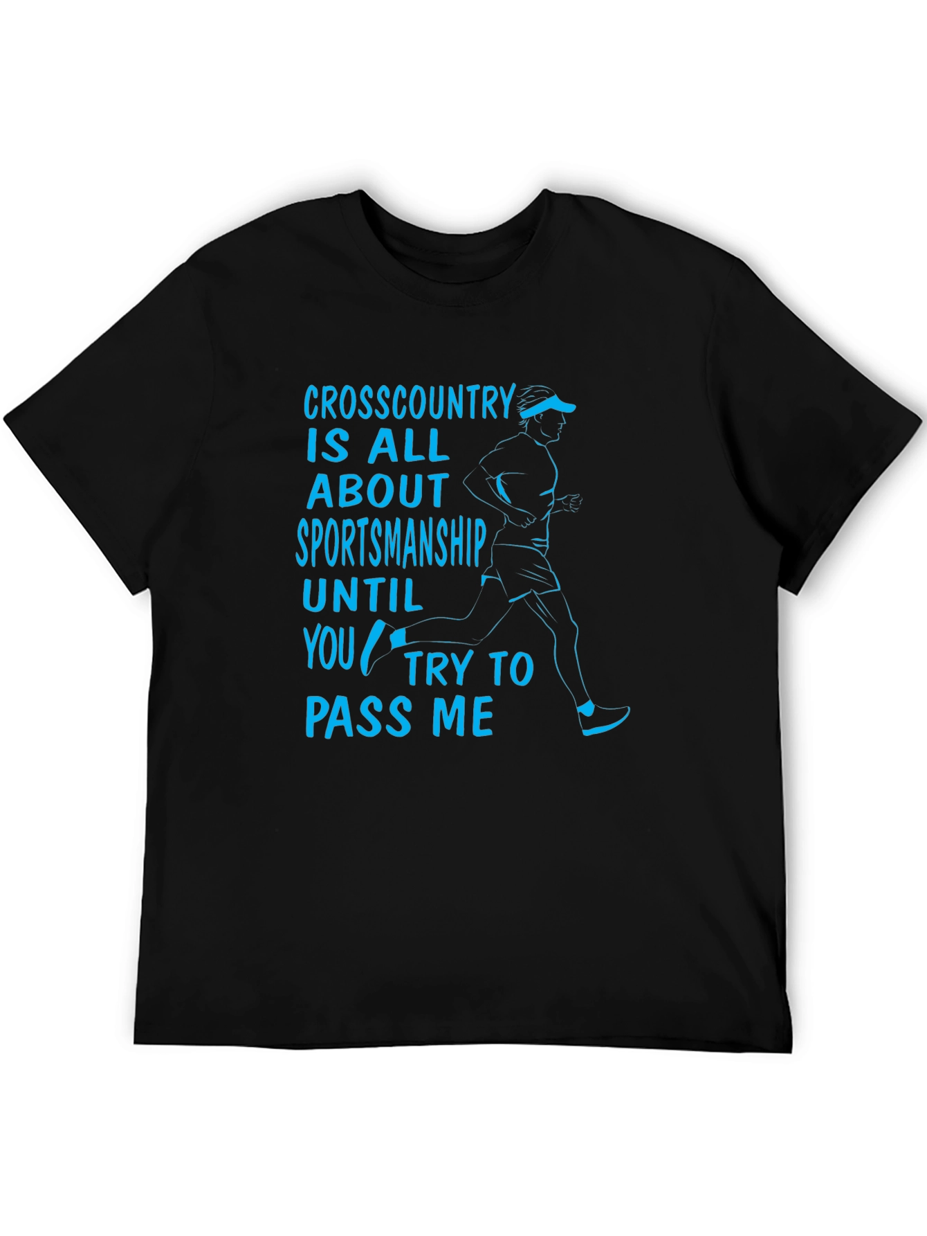 Black Funny Cross Country Sportsmanship Graphic T-Shirt view 5