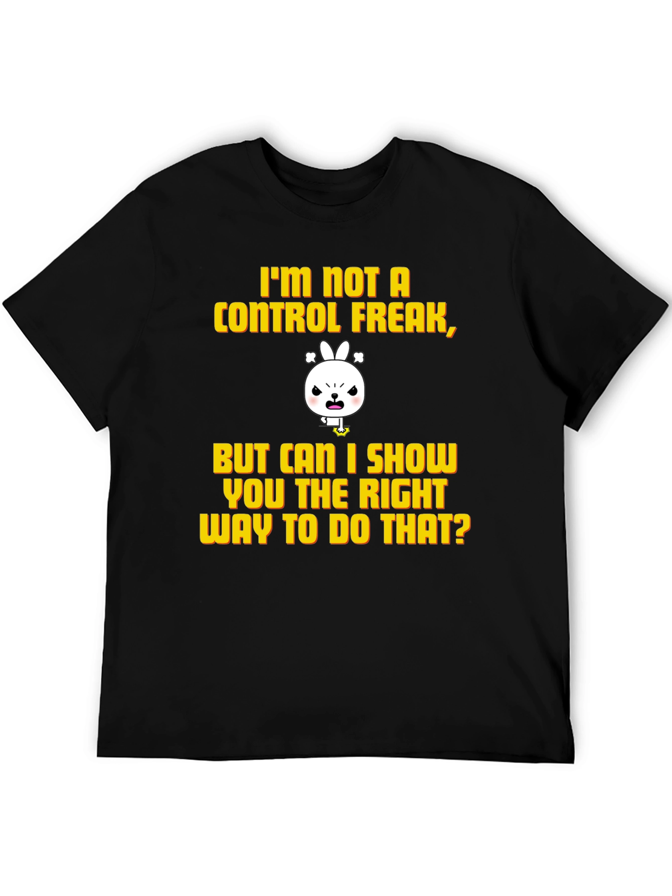 Black Control Freak Graphic Tee - Funny Novelty T-Shirt view 5