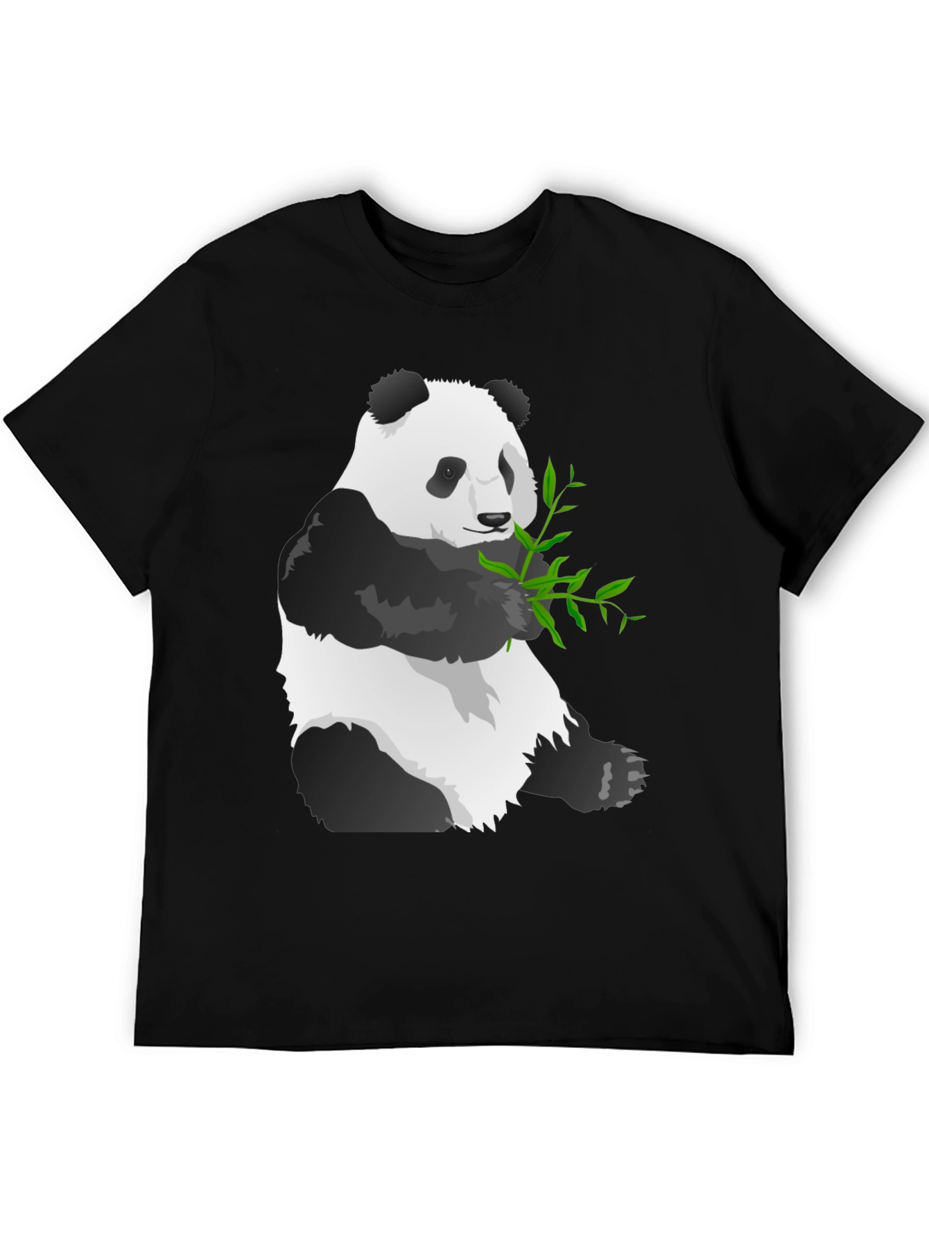 Black Panda Graphic Tee - Soft Black Cotton Blend view 5