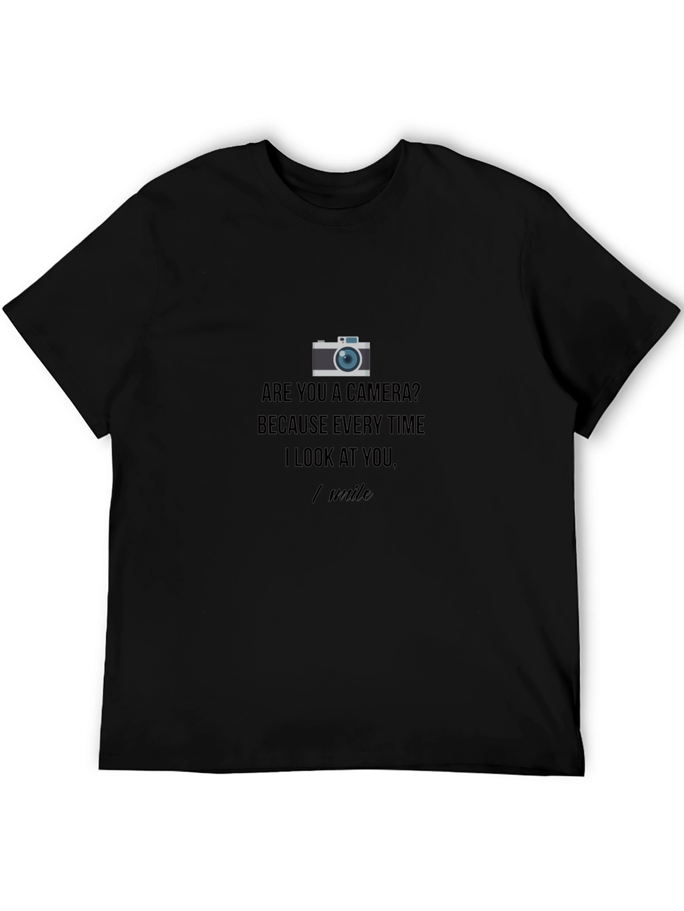 Black Camera Lover T-Shirt - You Make Me Smile! view 5